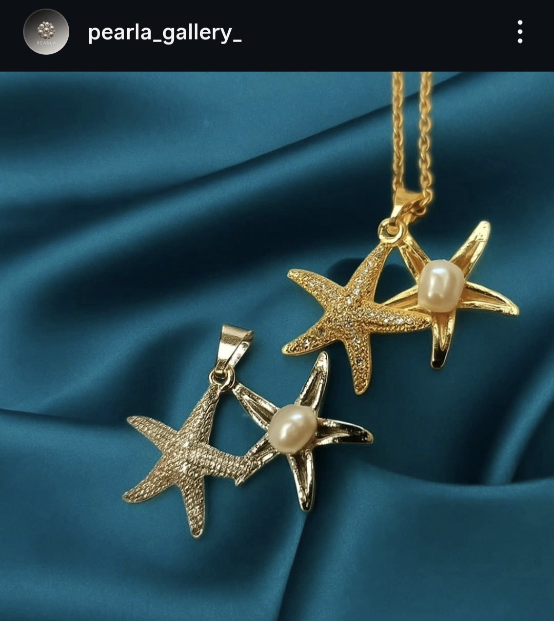 Gold or Silver starfish Pendant with Genuine Freshwater Pearl.