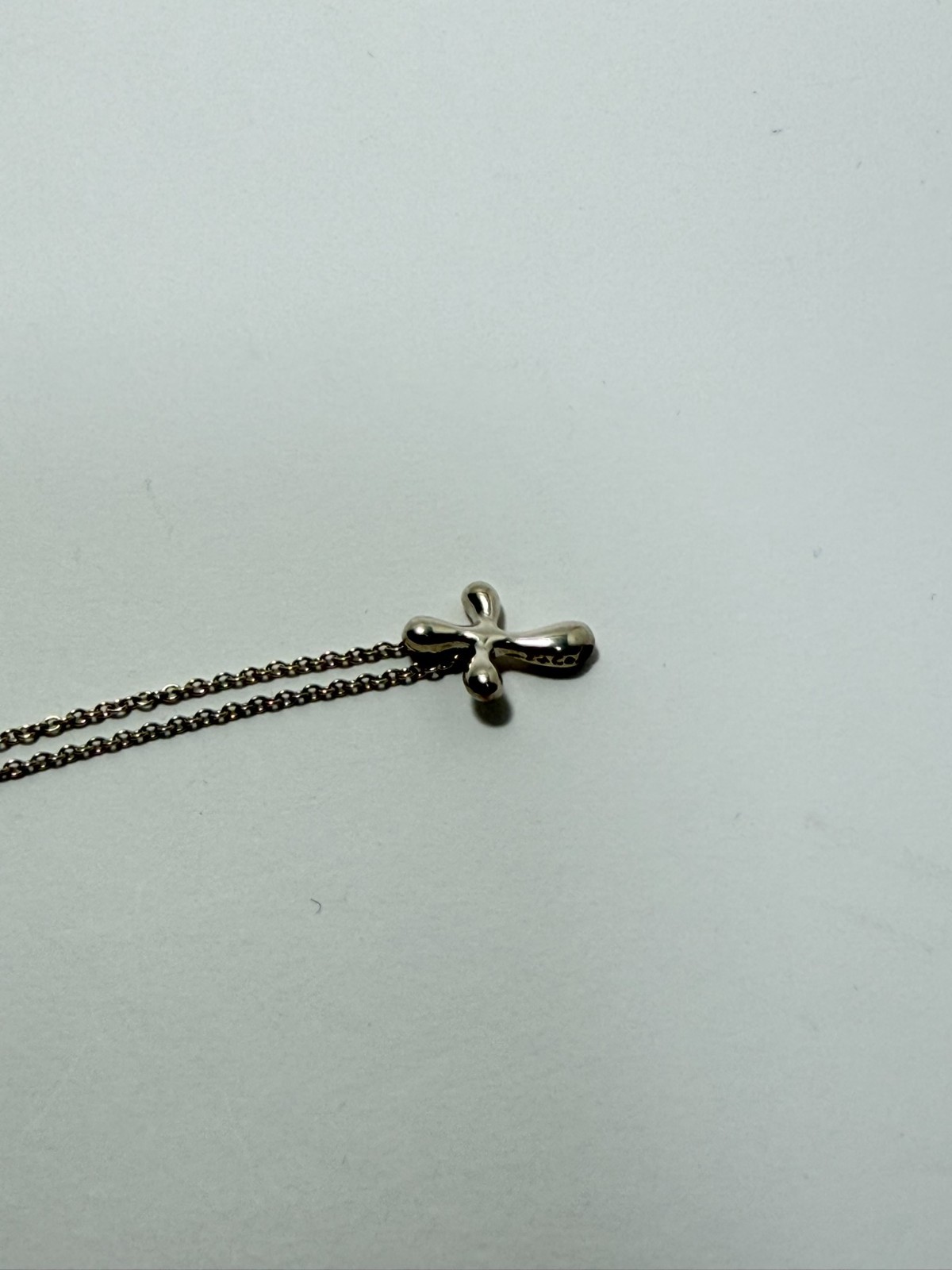 Tiffany & Co. Cross Small Pendant Necklace Peretti Silver925 excellent F/S