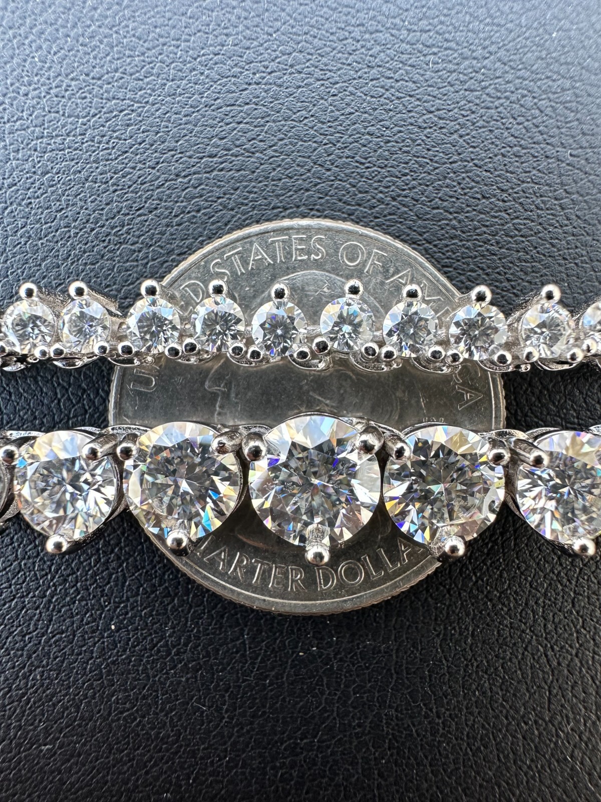 Real Iced MOISSANITE Riviera 3-7mm Graduated Tennis Chain Necklace – VVS D Color