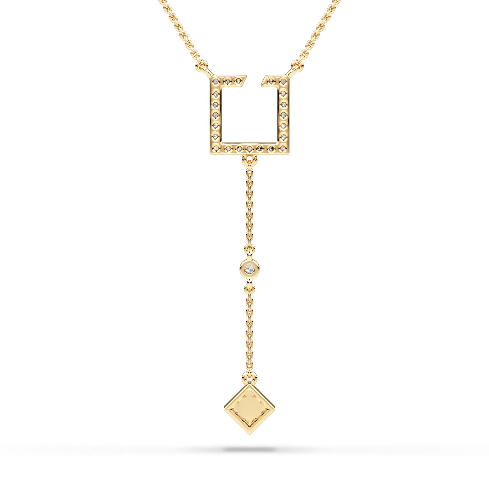 Diamond Pendant with Chain in 10K 14K 18K Gold Platinum & Silver Elegant Jewelry