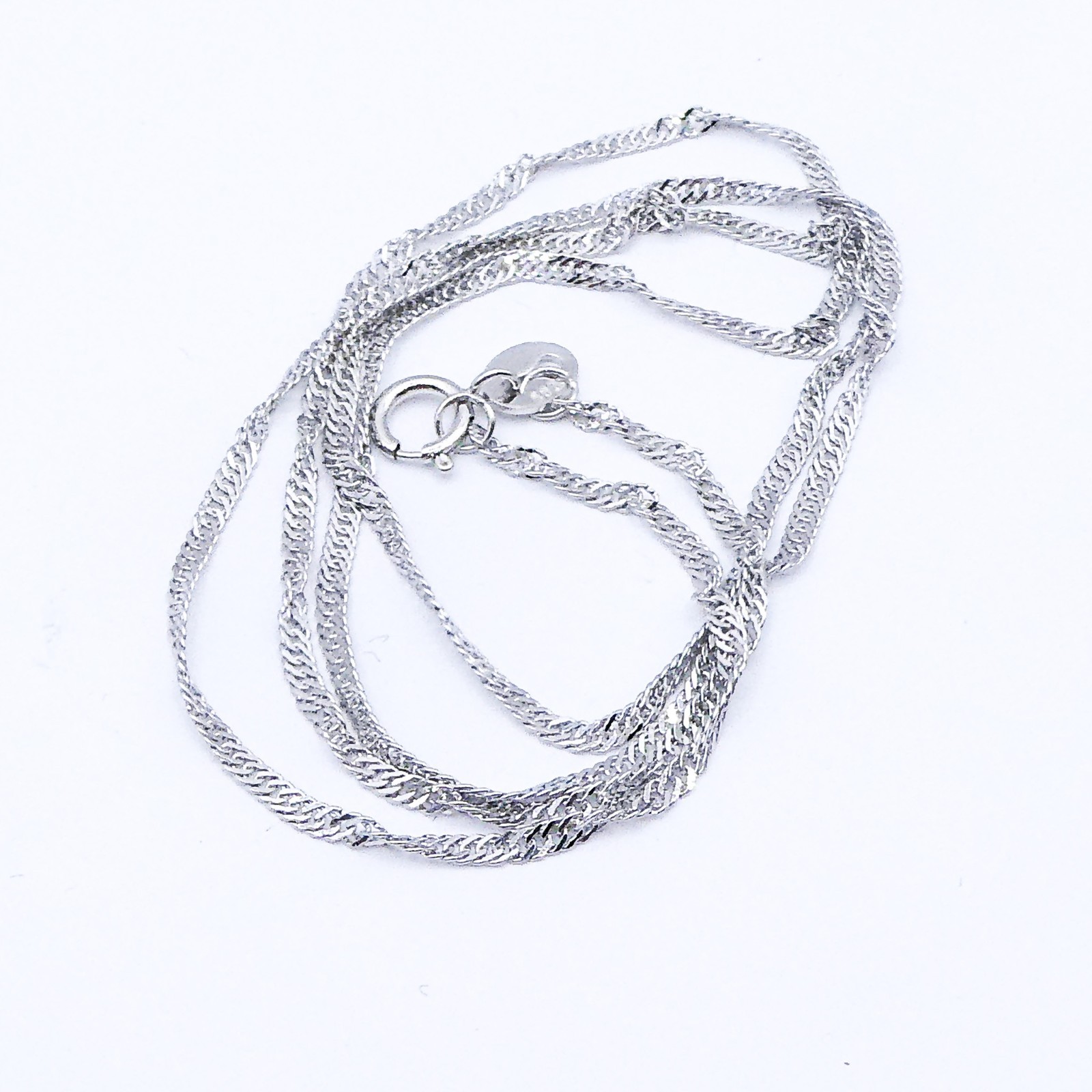 New Sterling Silver Chain Necklace 1.5mm Winding Singapore Mens Womens