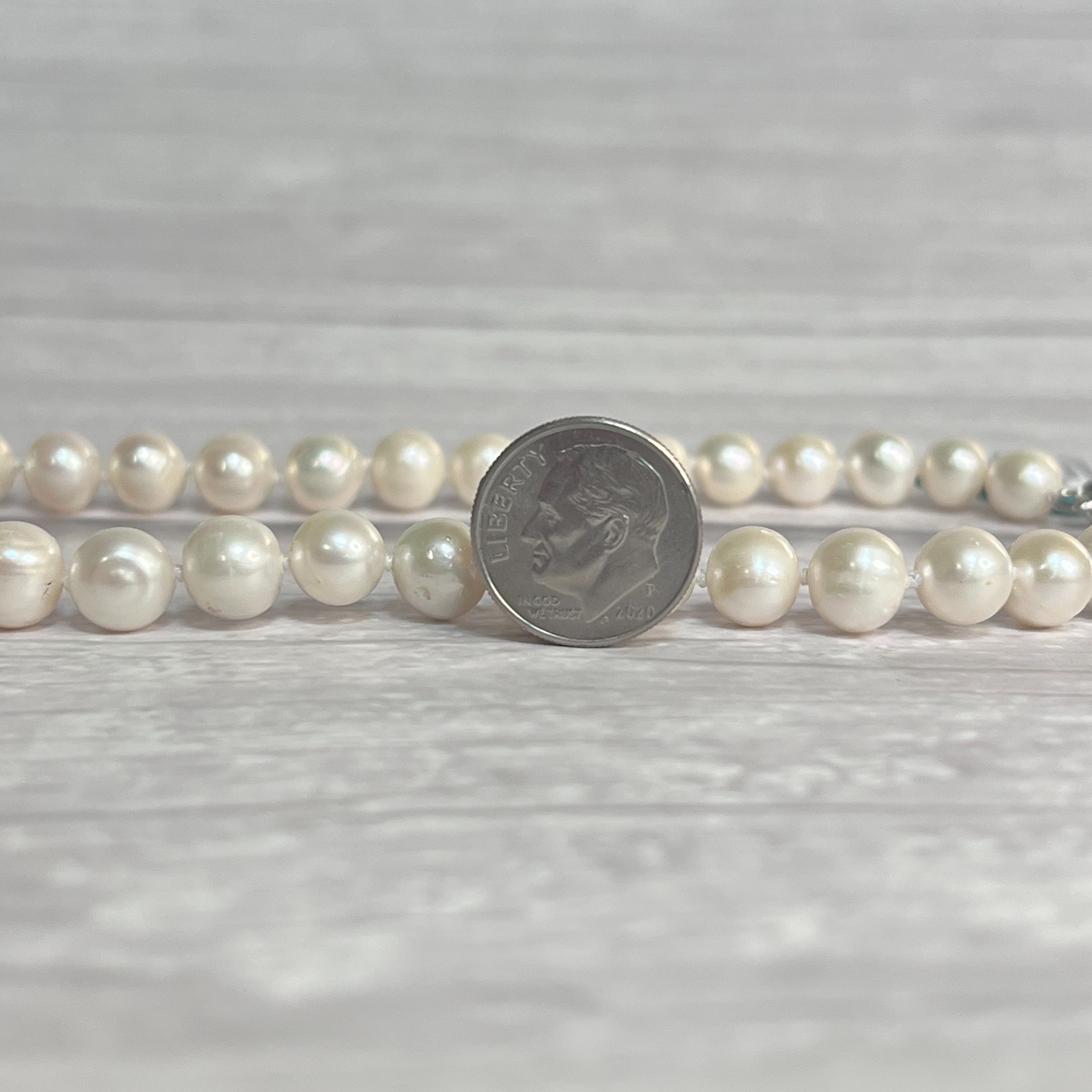 NWT EFFY 18″ 7.5-8.5mm Cultured Pearl Strand Necklace 925 Retail $200