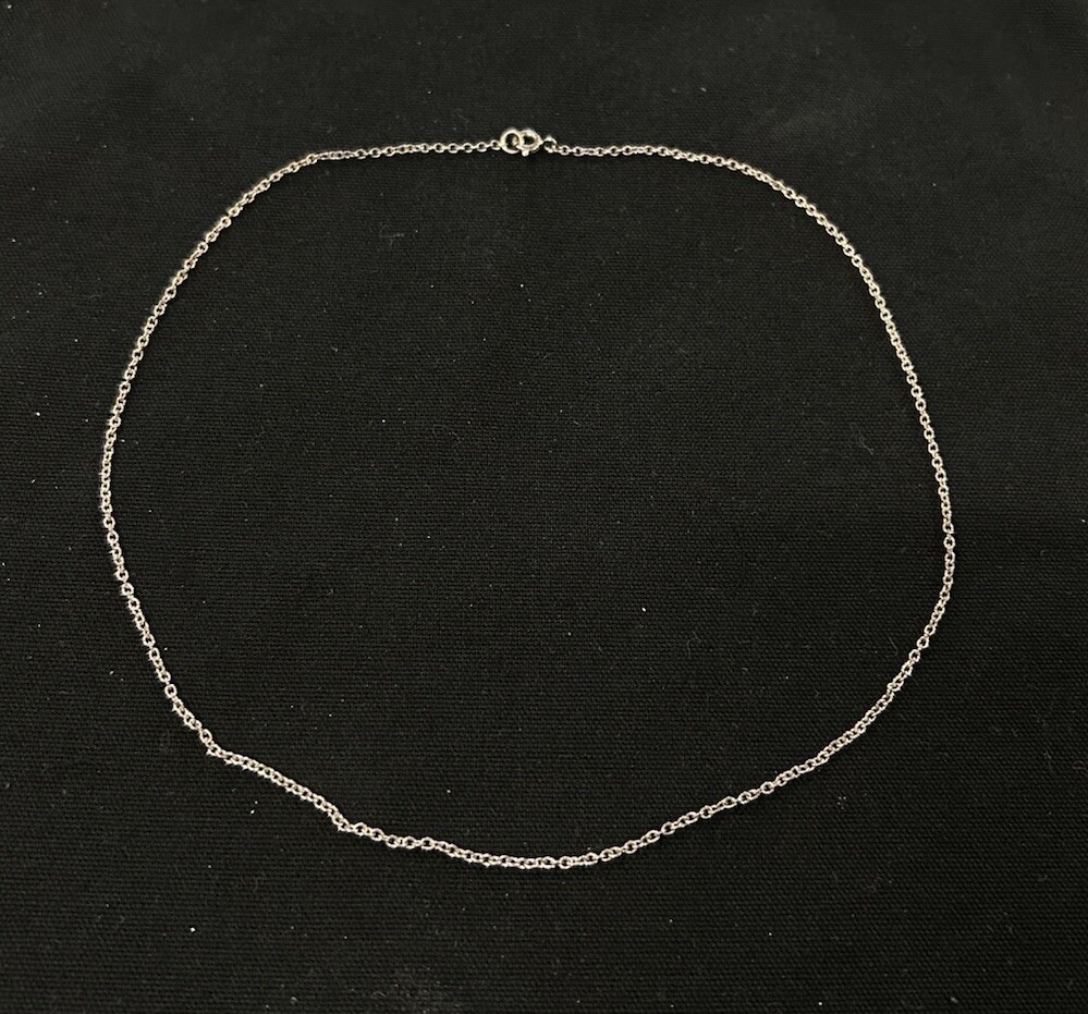 925 Sterling Silver 16in Cable Chain Necklace With Spring Ring Clasp