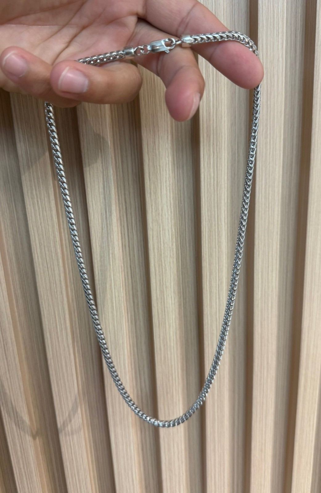925 Sterling Silver 4mm Round Fancy Franco Link Chain 22″