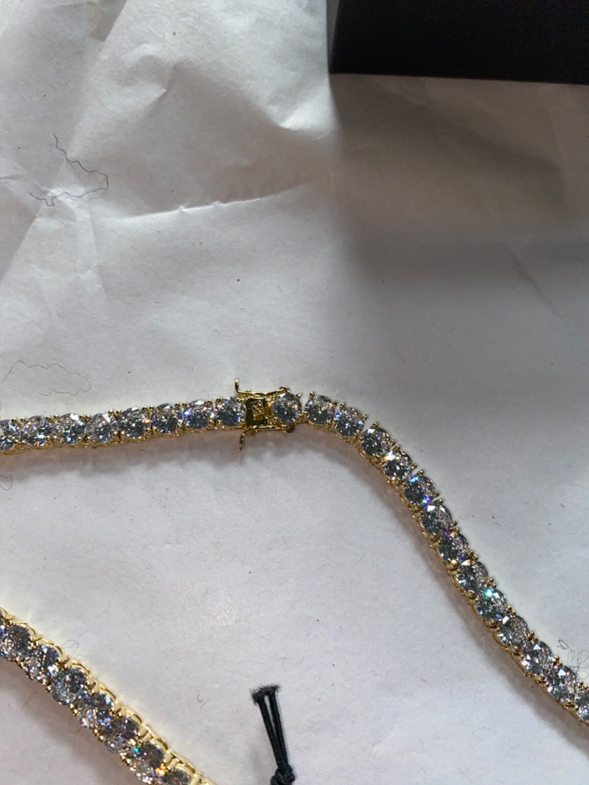 GOLD PLATED TENNIS NECKLACE 16” NWT