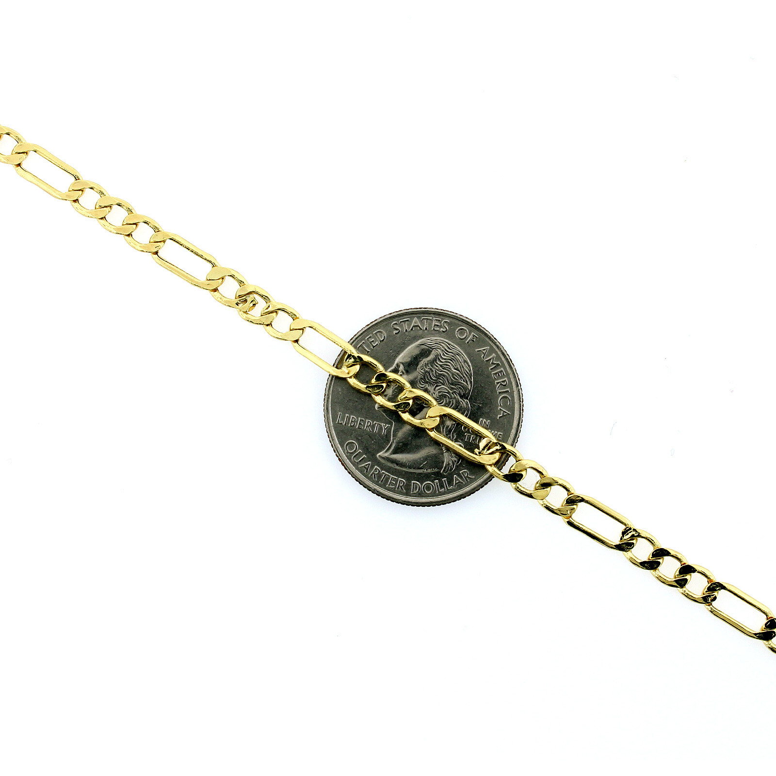10K Yellow Gold 2mm-6.5mm Figaro Chain Link Pendant Necklace Bracelet 7″ – 30″