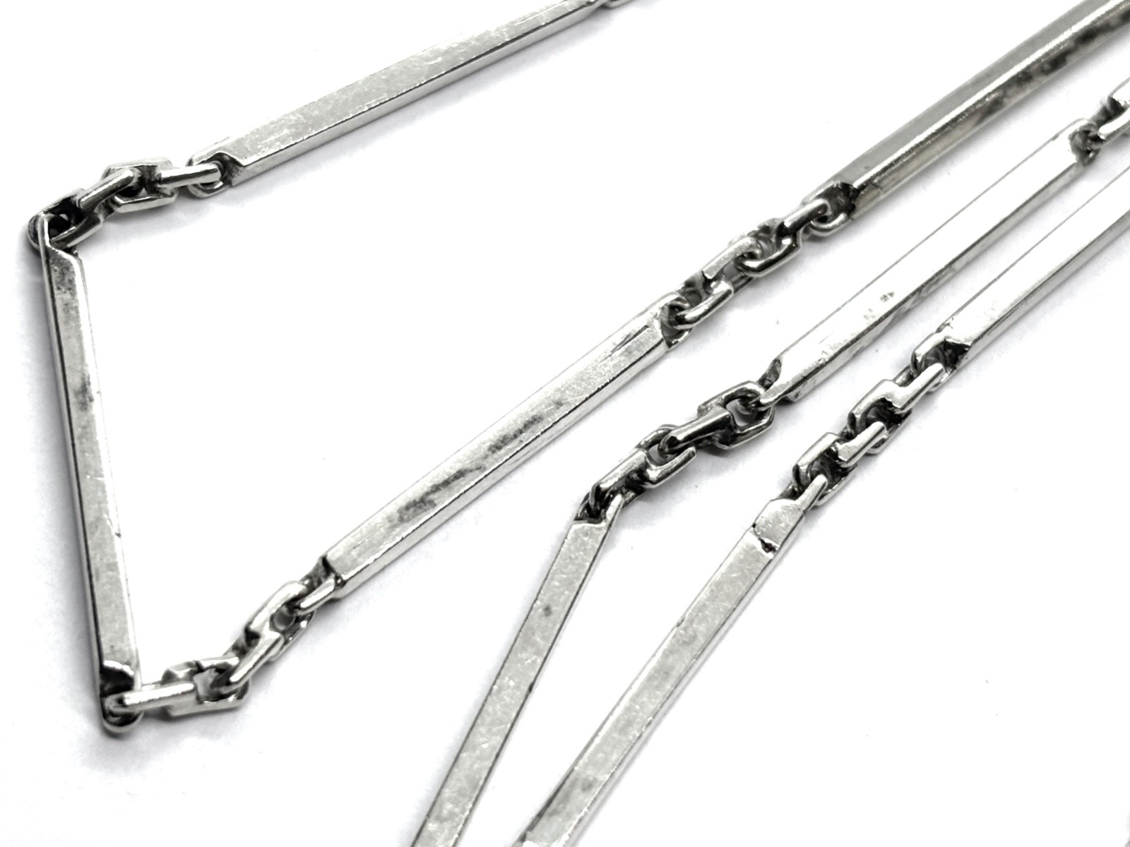 Vintage Modernist Bar Link Design Sterling Silver Necklace 24” 20.4 grams