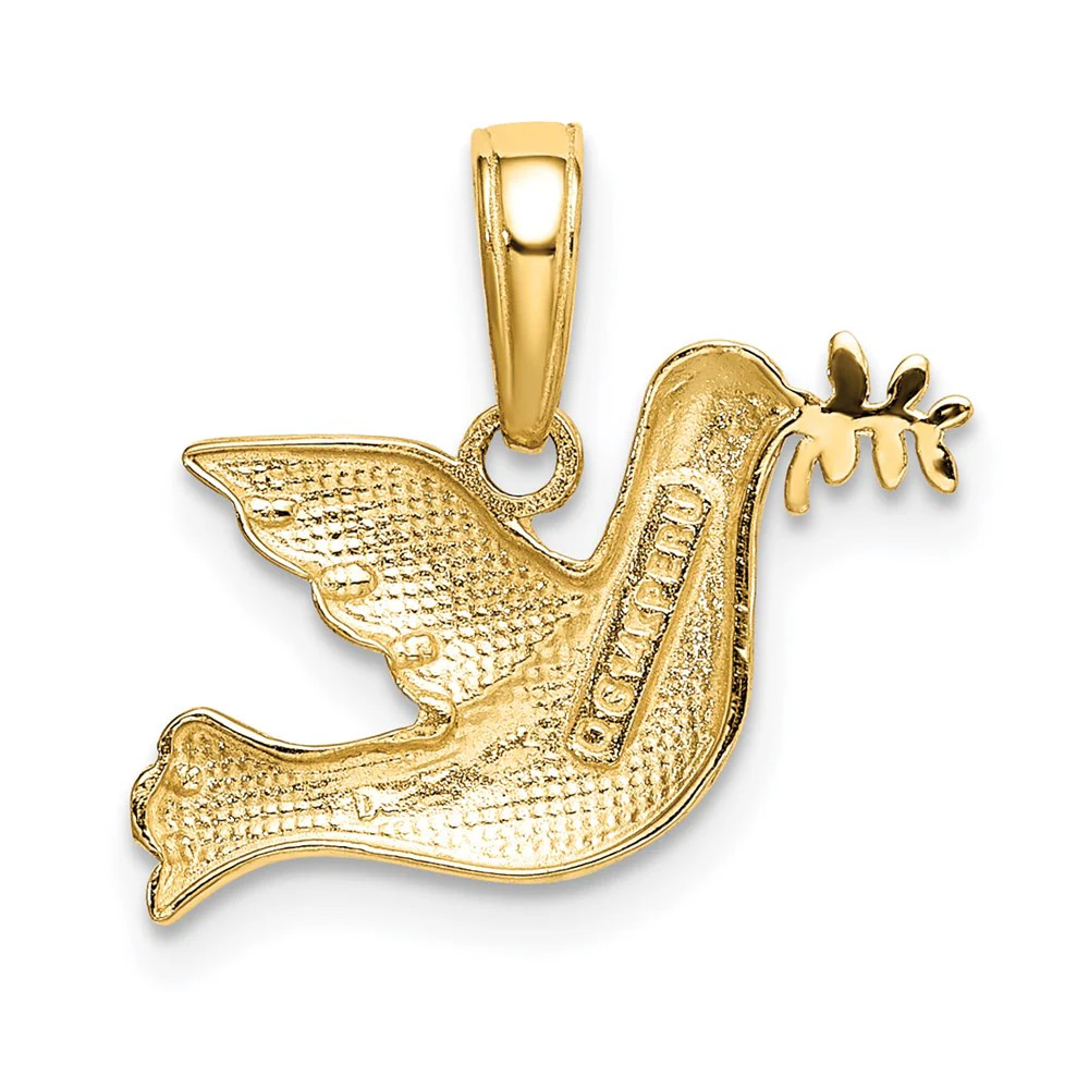 10K / 14K Yellow Gold Polished Dove Charm