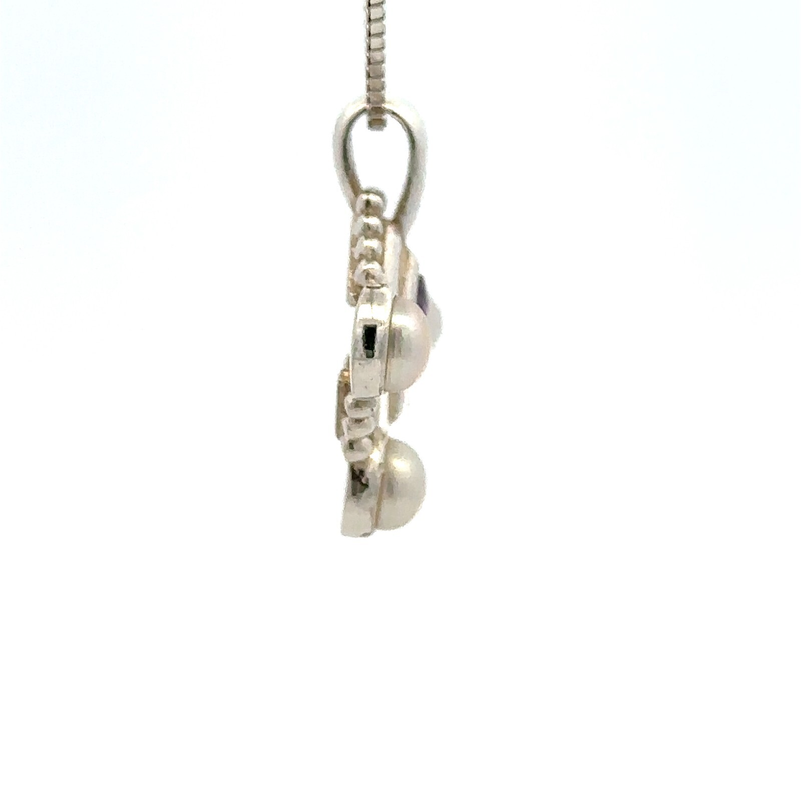 Sterling Silver Amethyst And Freshwater Pearl Pendant (7/8 x 7/8 Inch)