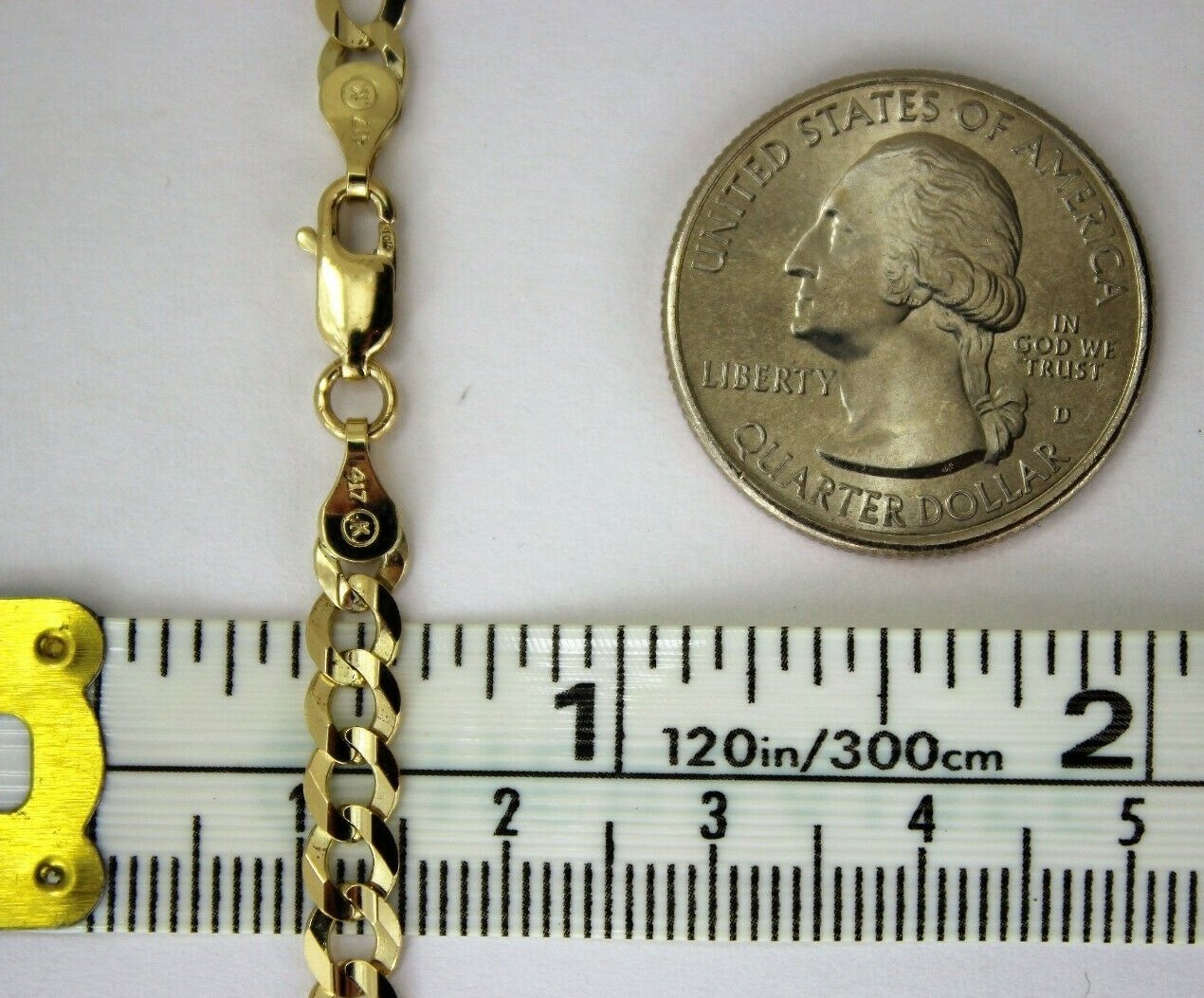 10K Solid Gold Cuban Link Necklace Chain Bracelet for Men Women 3mm~14mm 7″~30″