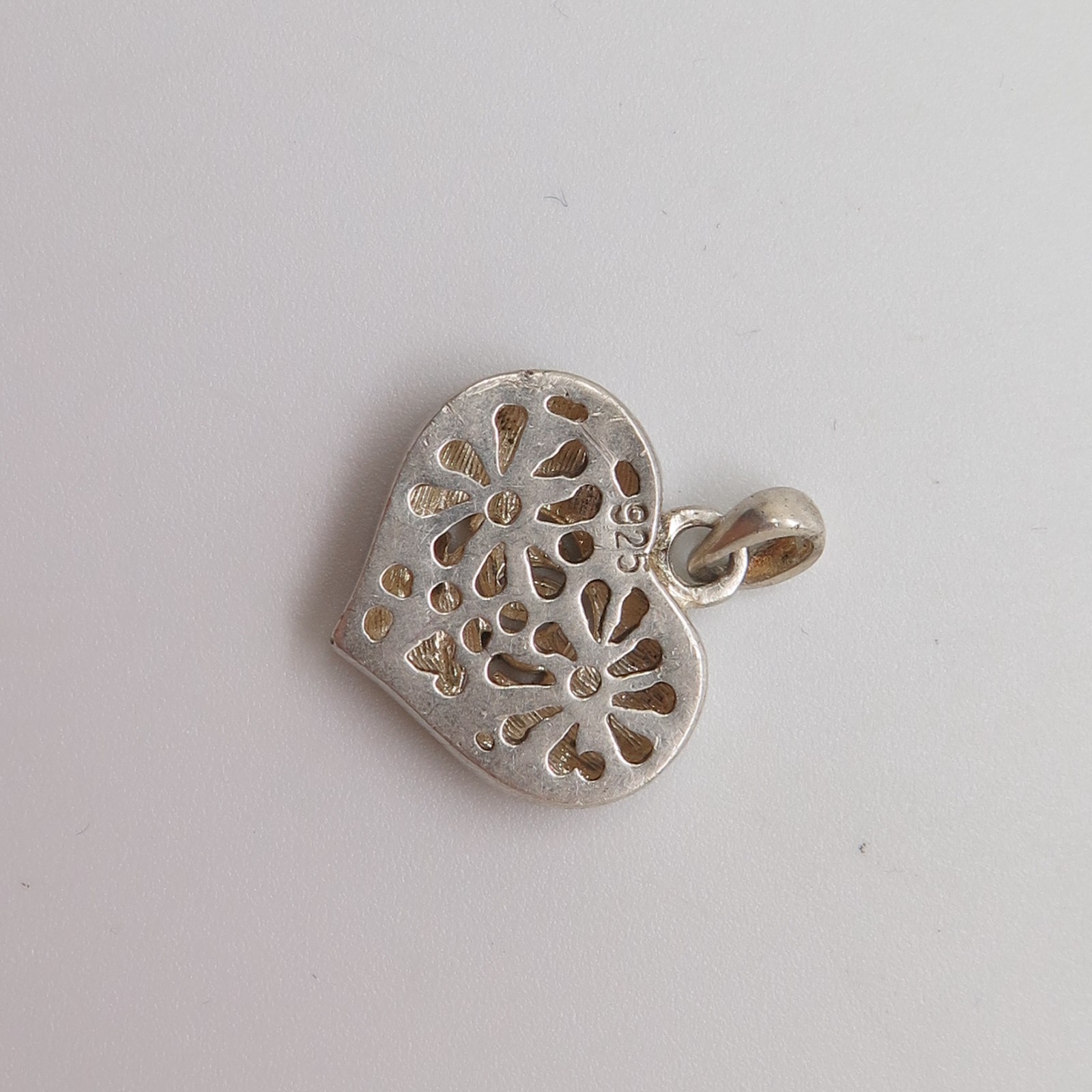 925 Sterling Silver Heart Cut-out Intertwined Male and Female Symbols Pendant