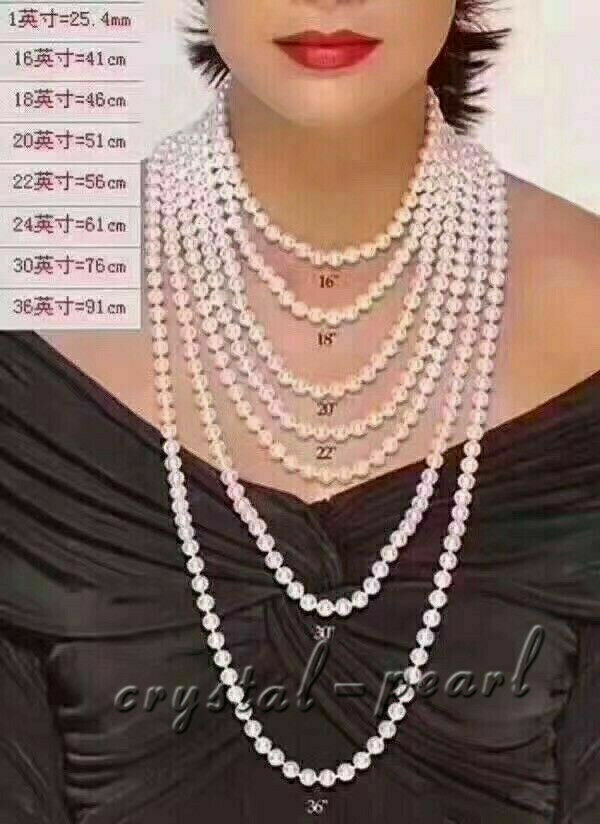 18″ AAA 5-10MM SOUTH SEA NATURAL White PEARL NECKLACE 14K Customized white chain