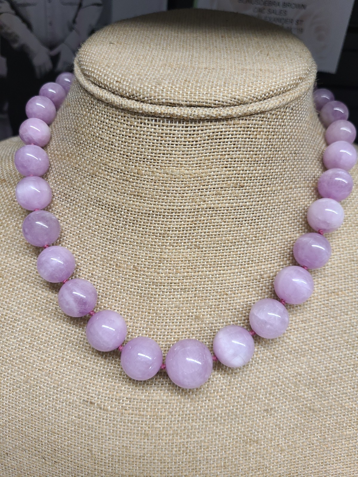 D’Joy Premium Kunzite 580.00 ctw Beaded Necklace in Rhodium Over Sterling Silver