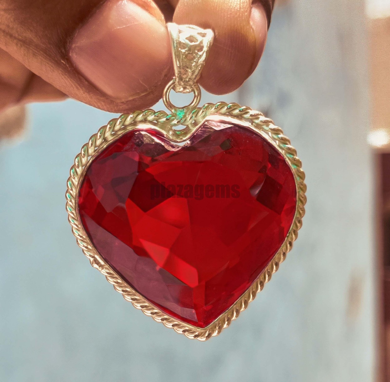 90 Ct Natural Blood Red Mozambique Ruby Pendant Flawless CERTIFIED