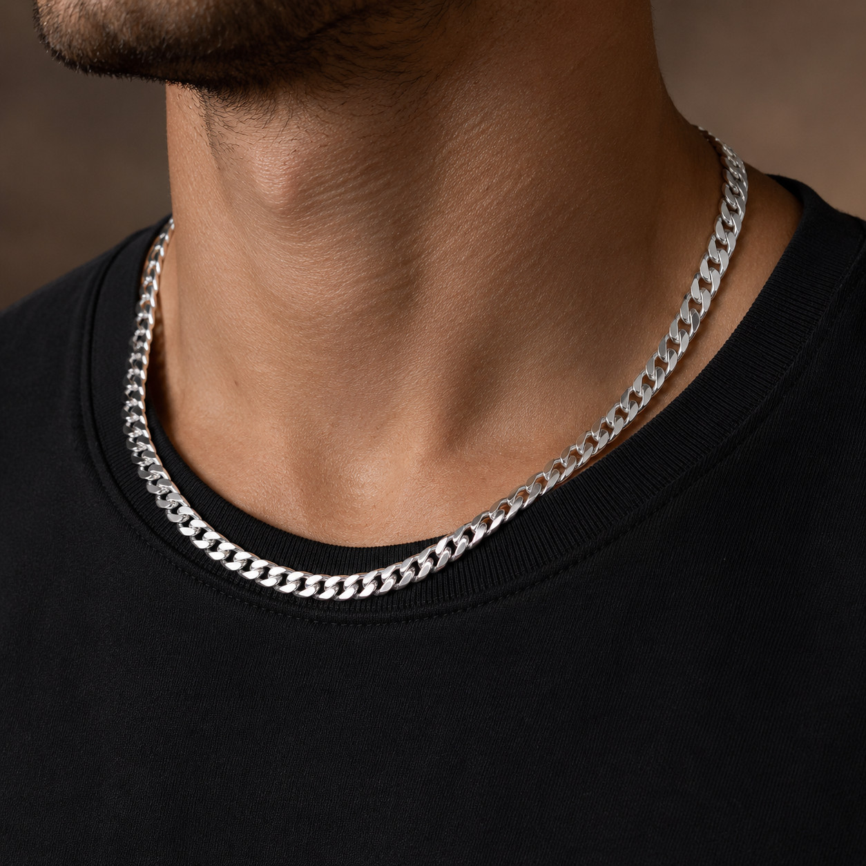 925 Sterling Silver Beveled Curb Chain Necklace – 5.7mm