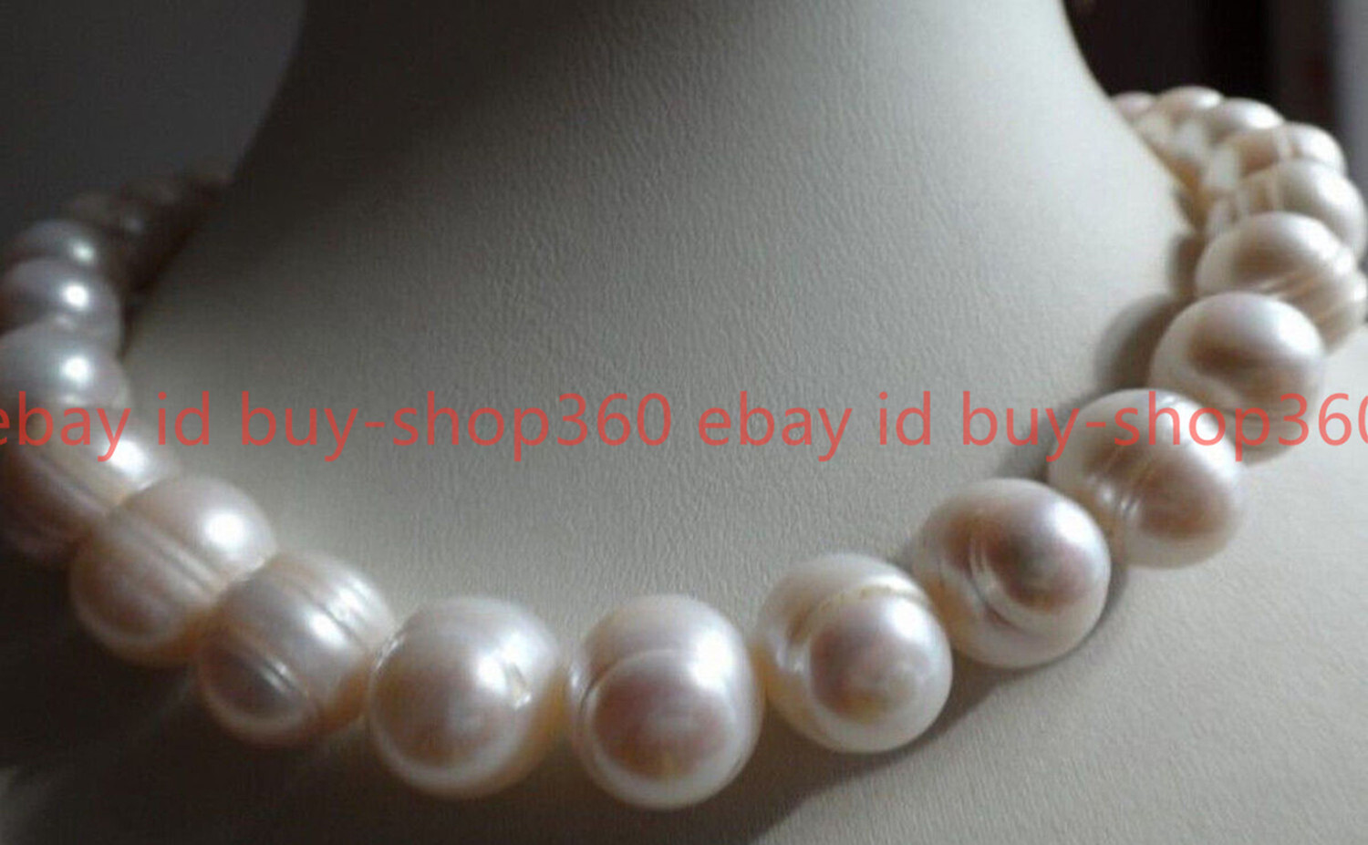 HUGE 12-13MM GENUINE NATURAL WHITE BAROQUE PEARL NECKLACE 18 in