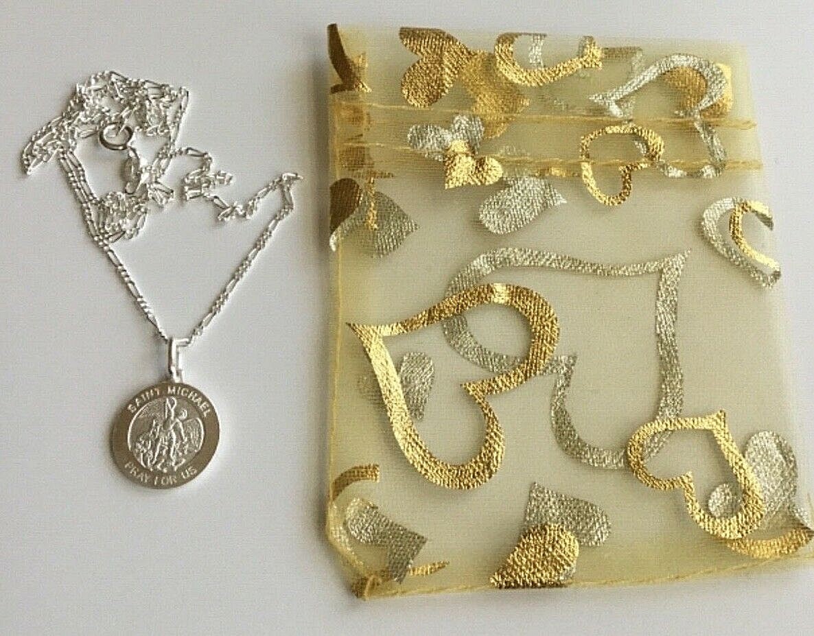 925 STERLING SILVER S.MICHAEL NECKLACE 20″/CADENA DE SAN MIGUEL EN PLATA – 15mm