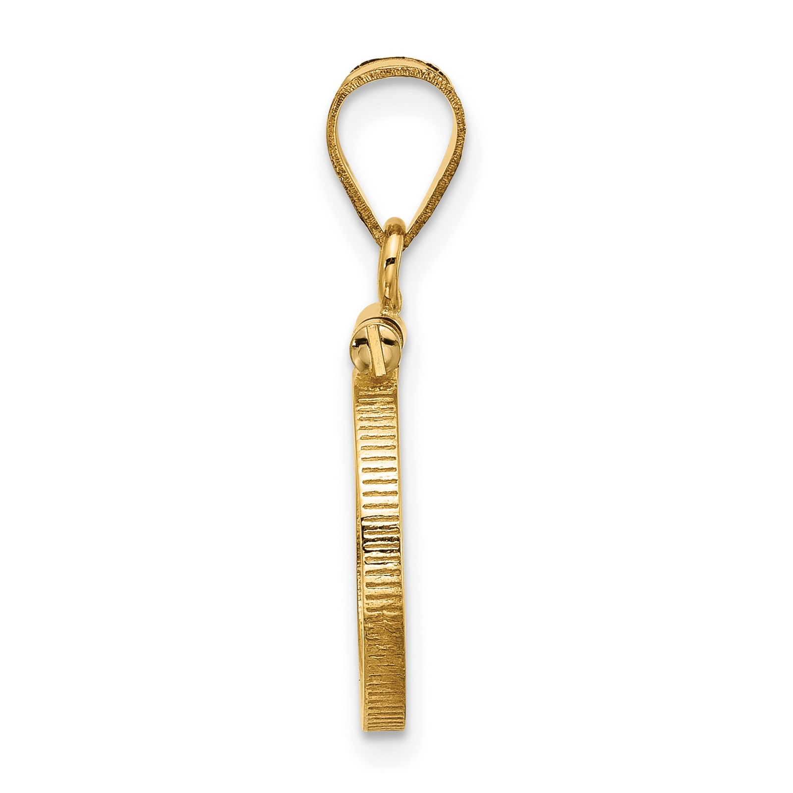 1919-1948 Mexico 2 Dos Peso Screw Top Reeded Border Coin Bezel in 14k Gold