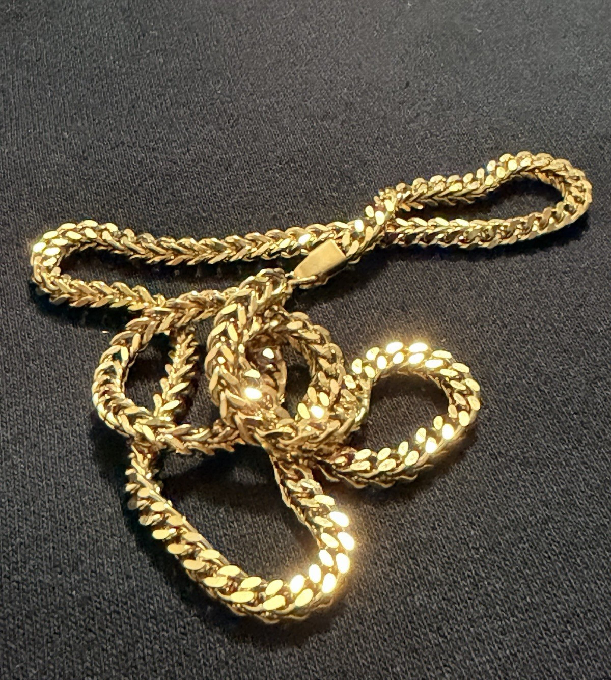 18k Yellow Gold Filled 22″ Franco Box Link Chain 4mm New