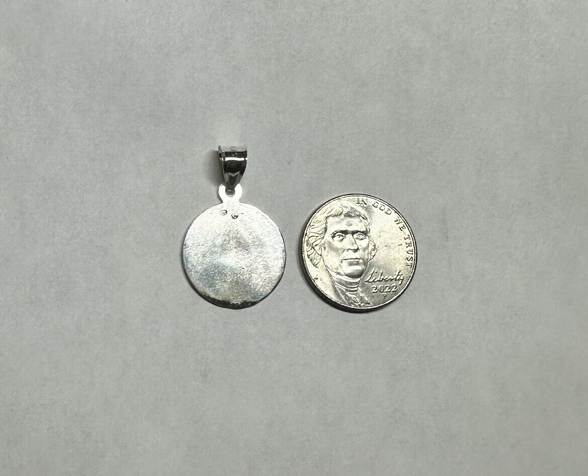 Sterling Silver 925 Our Lady of Charity “Caridad del Cobre” 19mm Round Medal