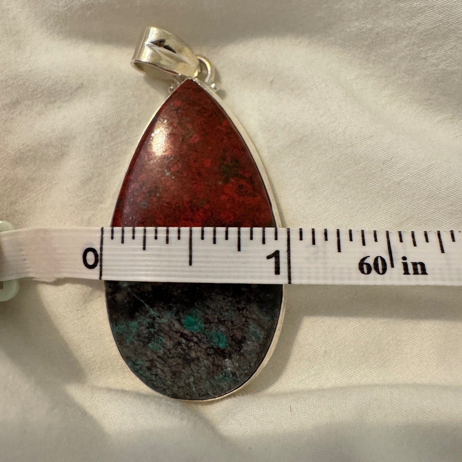 Natural Sonora Sunset Teardrop Pendant 925 Silver – Chrysocolla Cuprite Tenorite