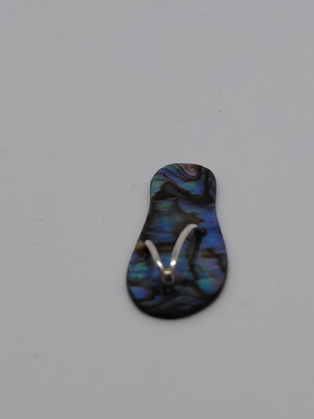 925 Sterling Silver NZ Paua Abalone Shell Jandal Flip Flop Pendant Charm 3cm