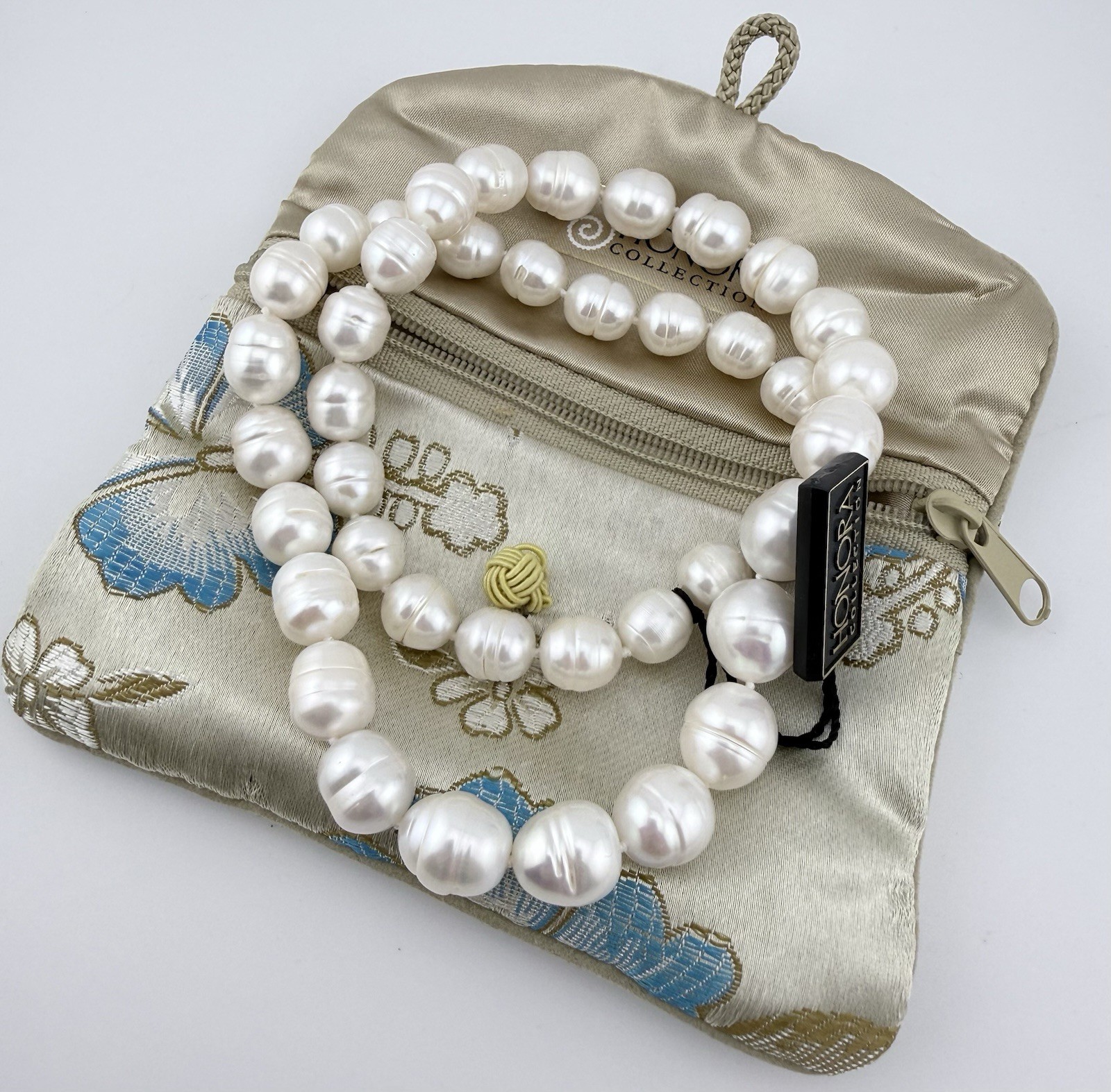 HONORA 925 WHITE CHUNKY FRESHWATER PEARL 20” BEADED NECKLACE K265E