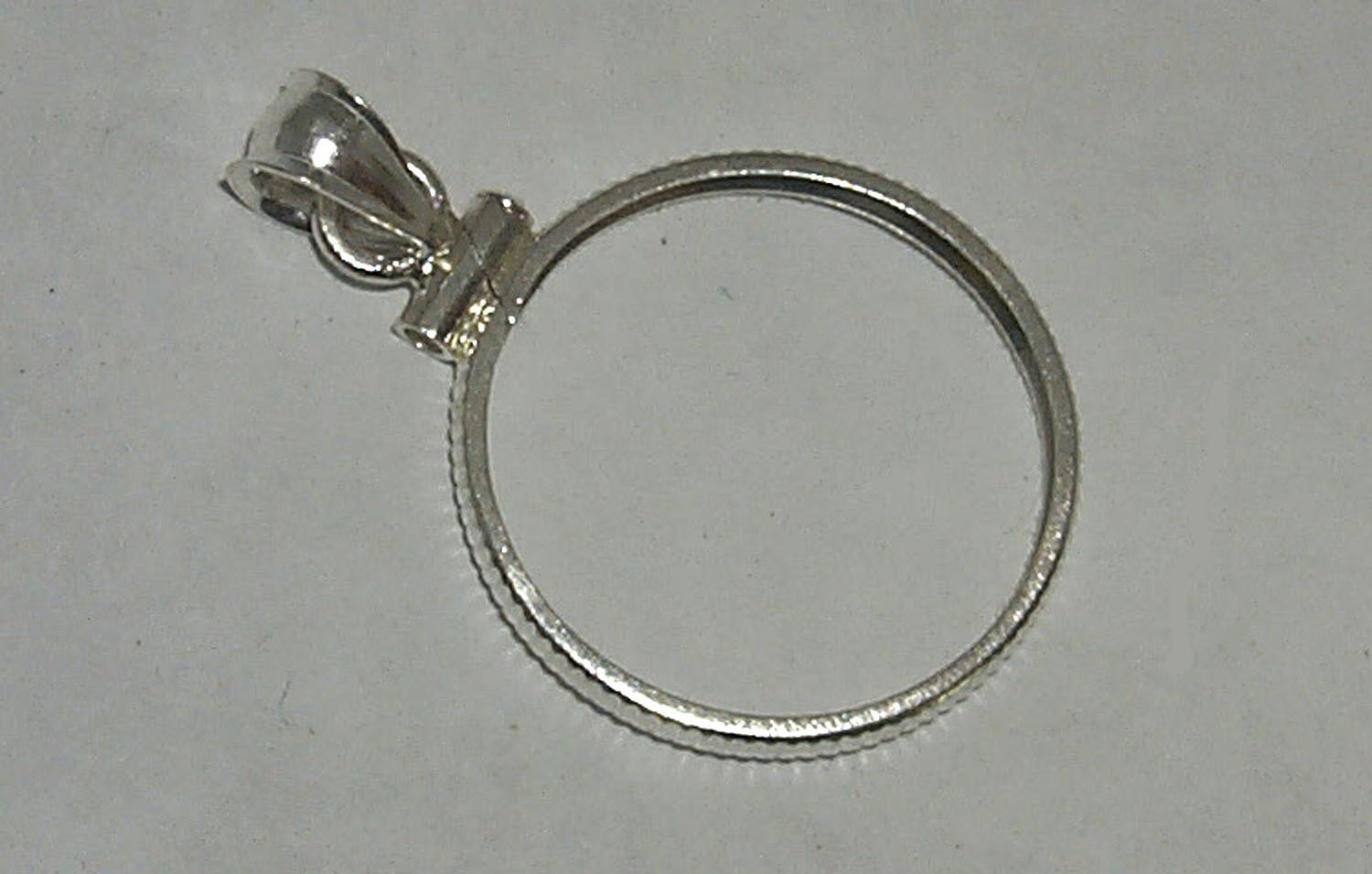Coin Bezel U.S. NICKEL FIVE Cent Mount Reeded Edge Sterling Silver Soldered Bail