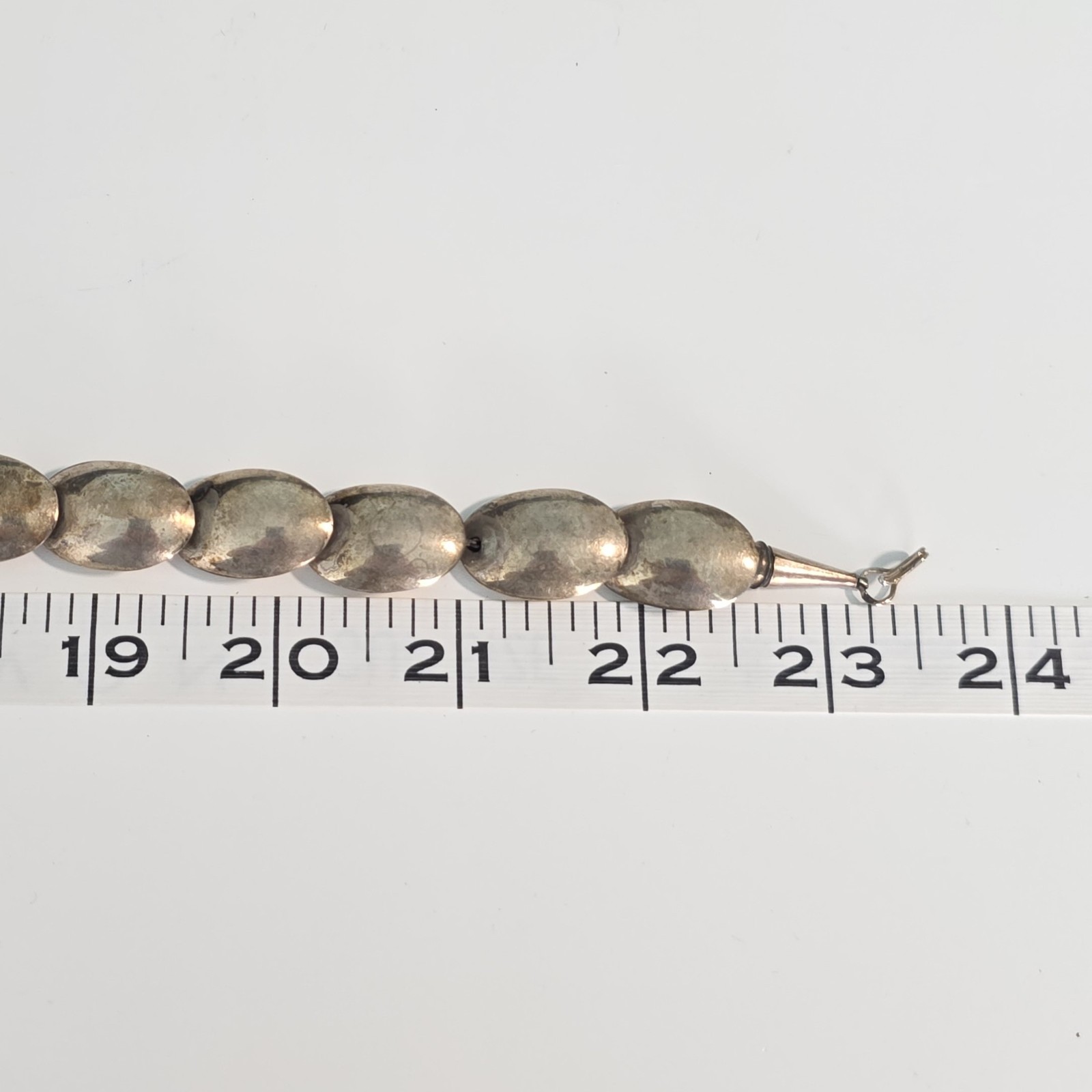 NA 925 Silver Native American Pillow Bead Necklace Kokopelli Signed SVY 23.5″