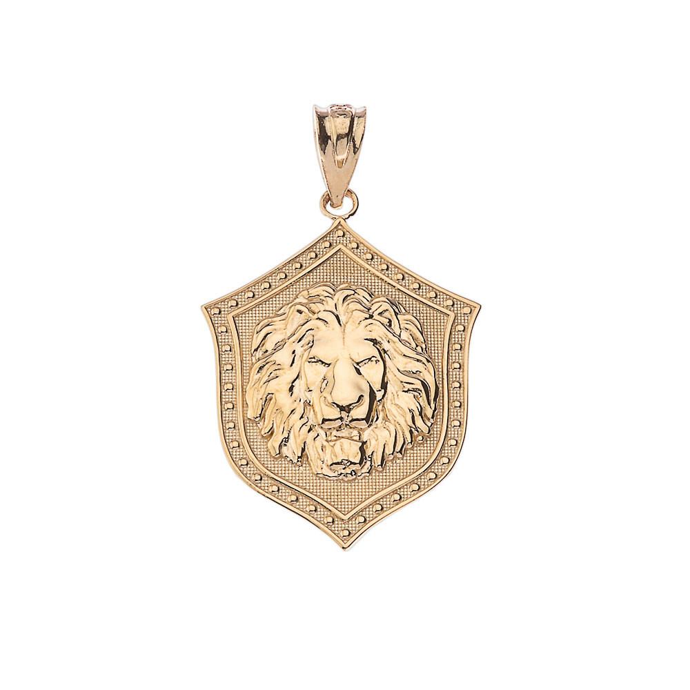 Lion Shield Pendant Necklace in Gold(Availbale In Yellow/Rose/White Gold)