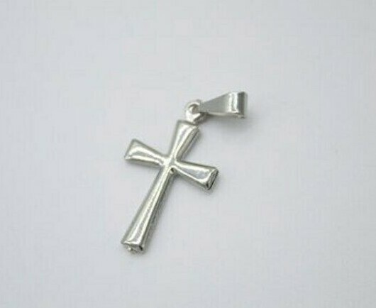 Black Friday Gift in Solid Metal 925 silver Men’s Small Cross Solitaire Pendant