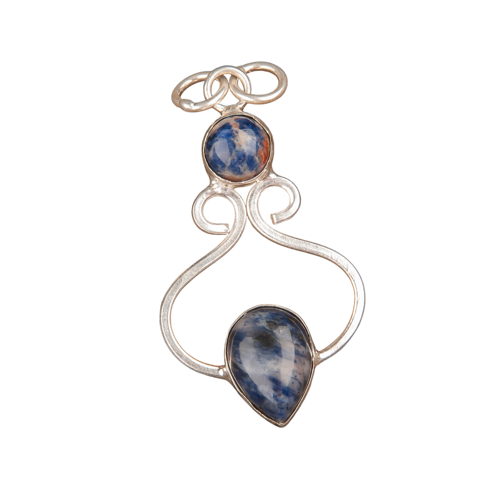 Sodalite Gemstone 925 Solid Silver Pear Cut Pendent 1.60″ For Birthday Party