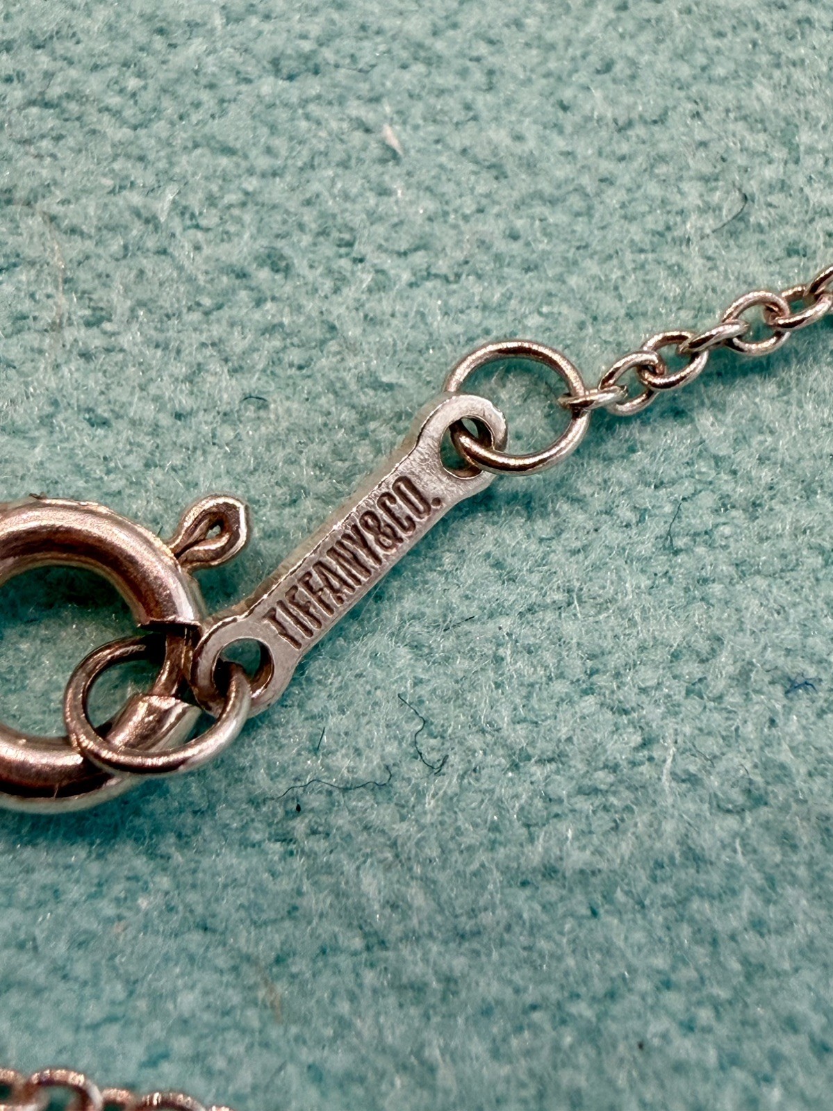 Tiffany & Co Sterling Silver Elsa Peretti Large 19mm Bean Necklace 17.25”