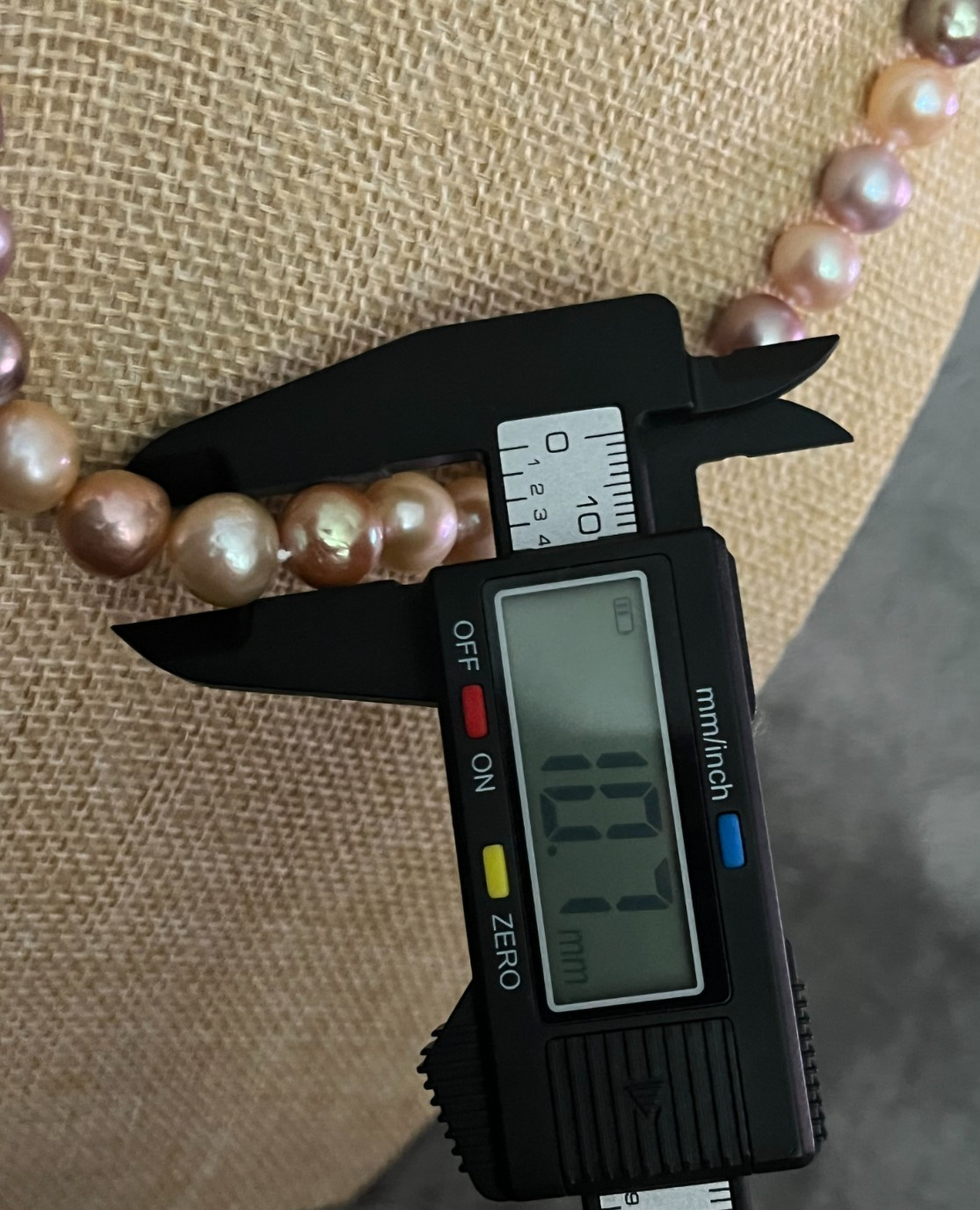 Large Edison Pearl Necklace S925 Toggle Clasp Metallic Candy 45cm Cert