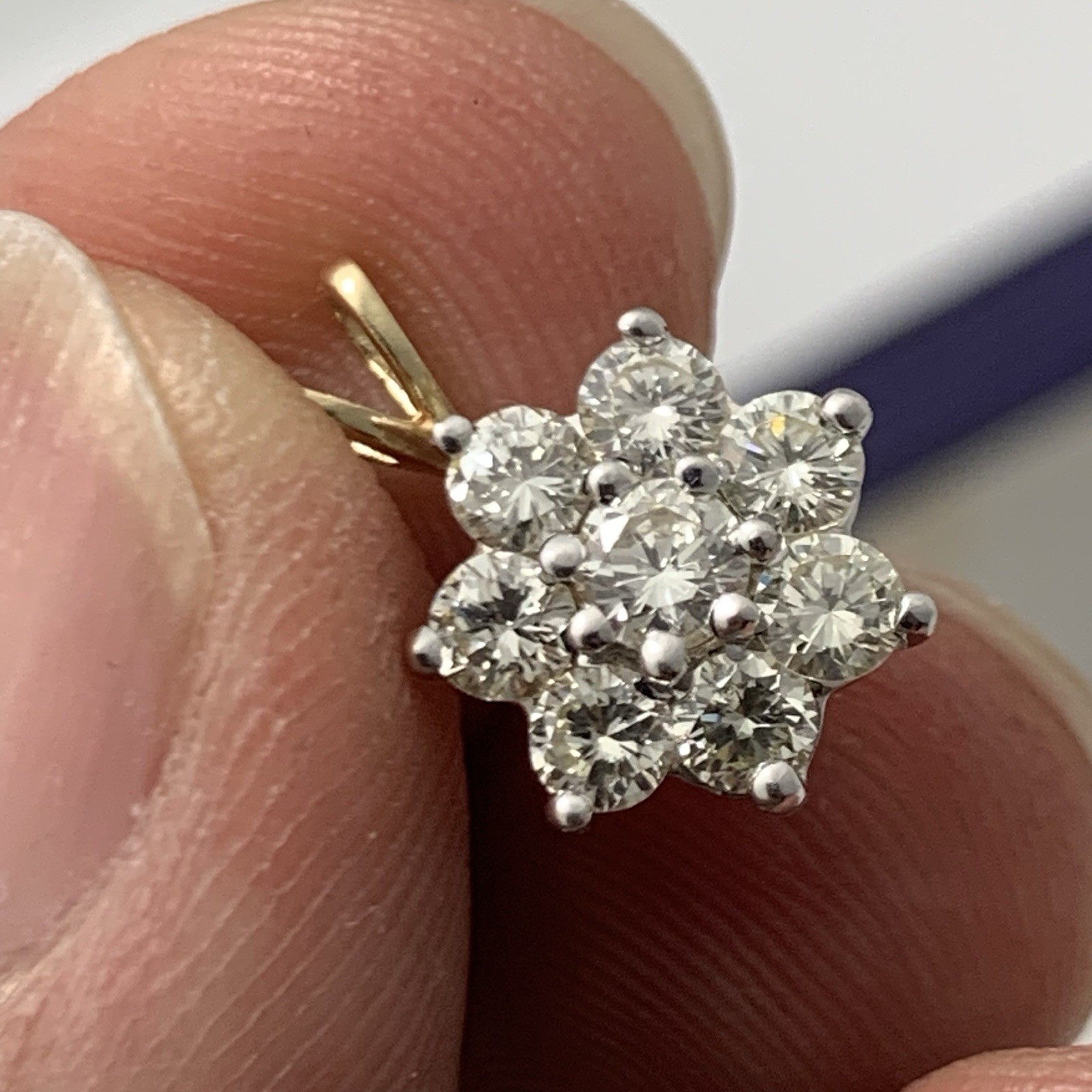 0.85TCW Natural Round Diamond 14k Solid Yellow Gold Wedding Anniversary Pendant