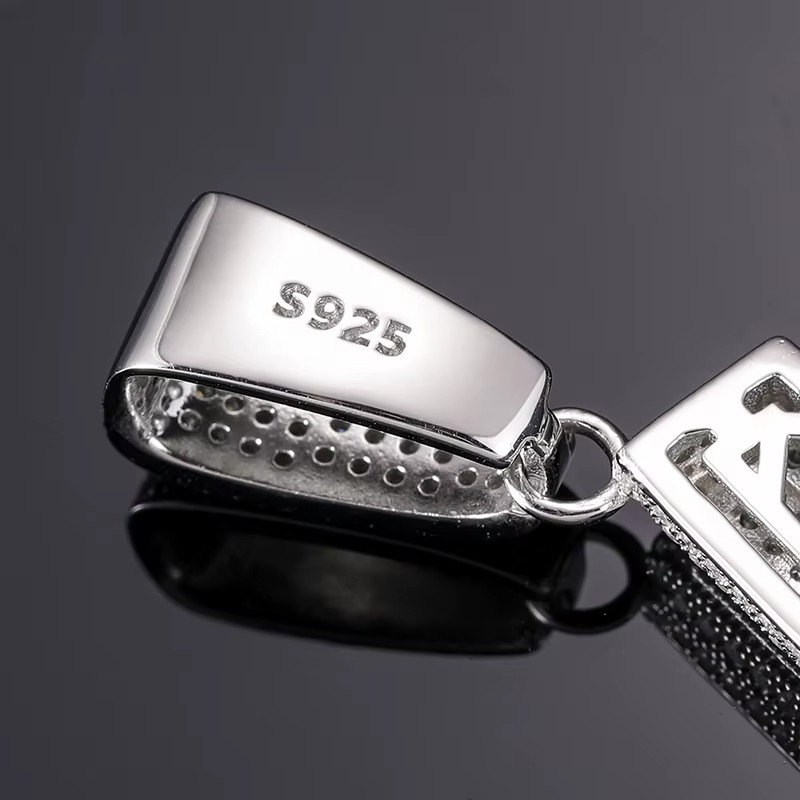 Iced Out Pistol Moissanite Pendant VVS 925 Sterling Silver Hip Hop Jewelry Men