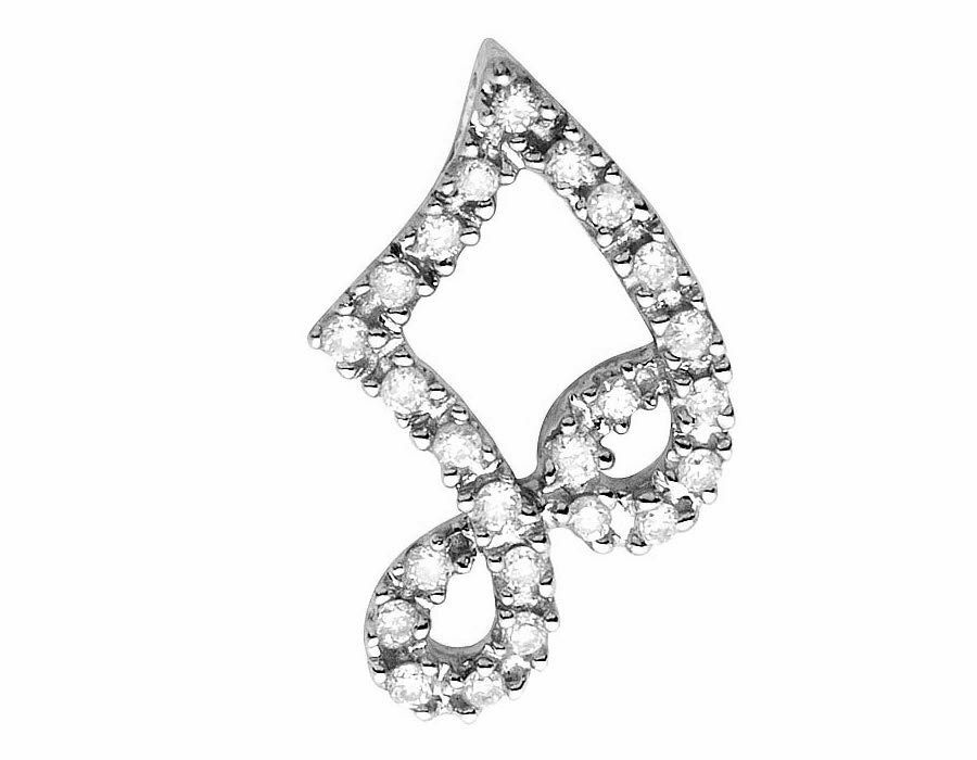 1.35ct Round Cut Lab-Created Moissanite Pendant Musical Beam Note Gold Plated