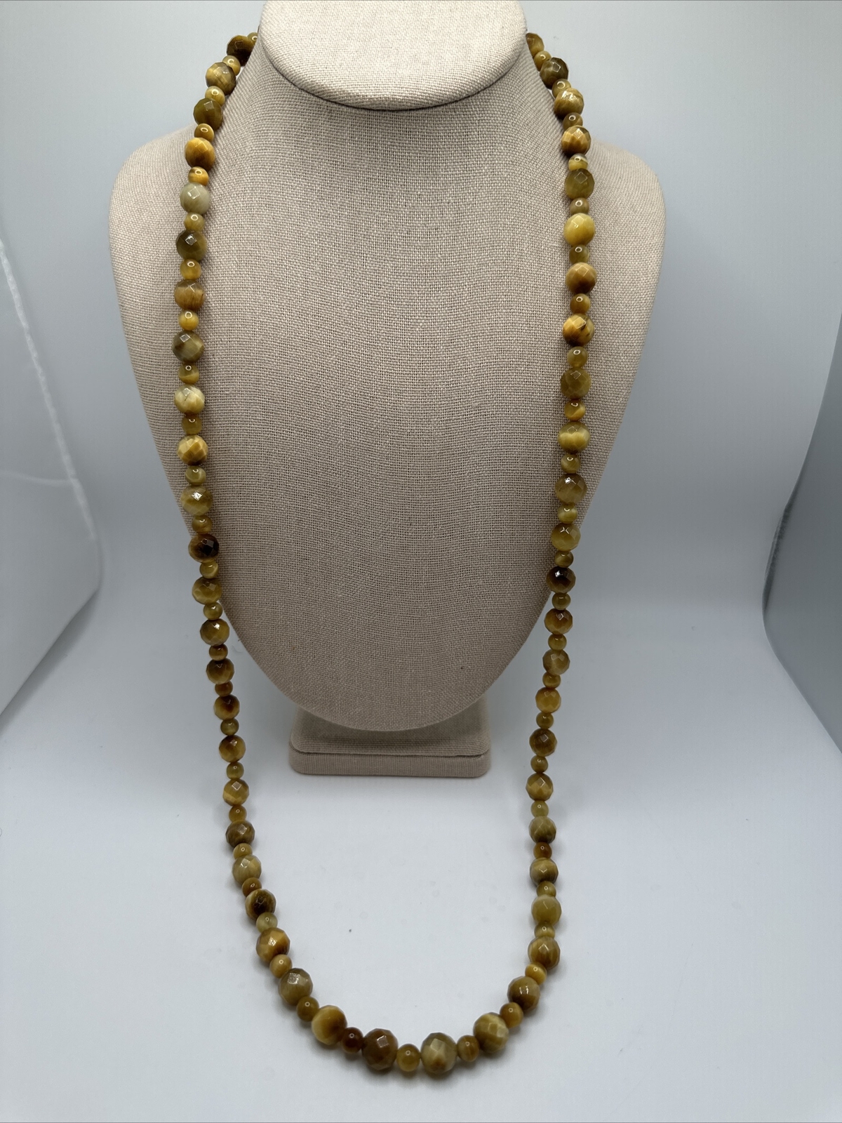 Mine Finds By Jay King Faceted Yellow Golden Tigers Eye 925 Gemstone Necklace