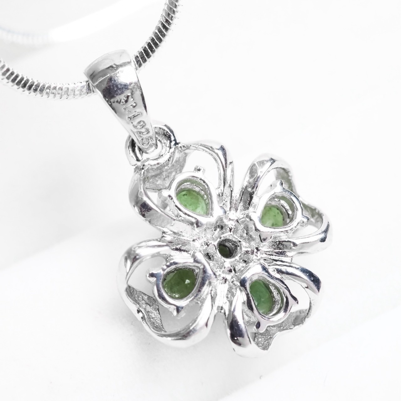 Clover Pendants Colombia Green Emerald 925 Sterling Silver Handmade Fine Jewelry