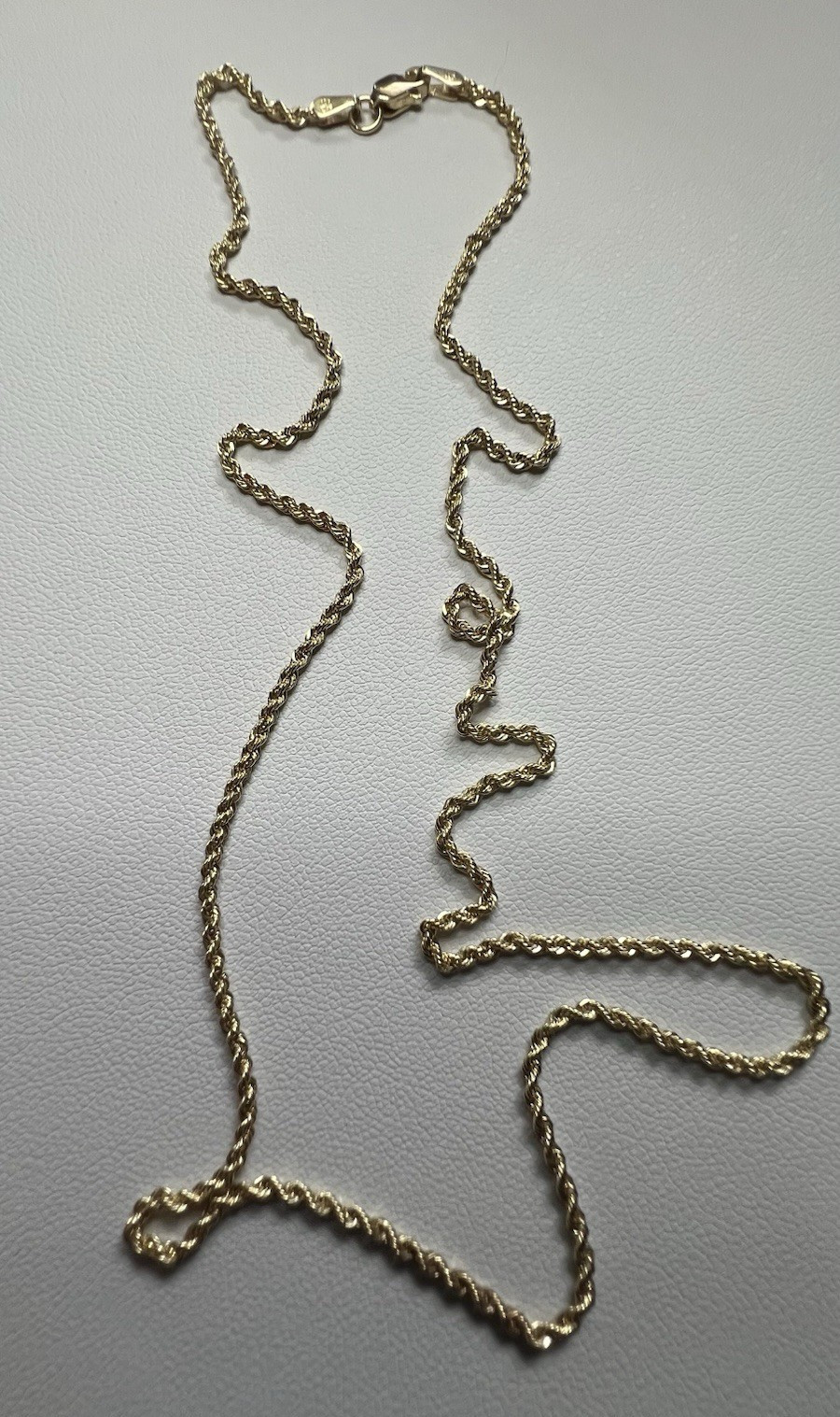 10K Yellow Gold Rope Chain Necklace Signed Lobster Clasp 18” 1.8mm New