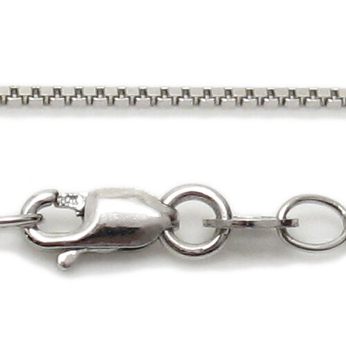 Guaranteed Genuine 10K White Gold Box Chain 0.8mm w/ Lobster Lock 16″-24″
