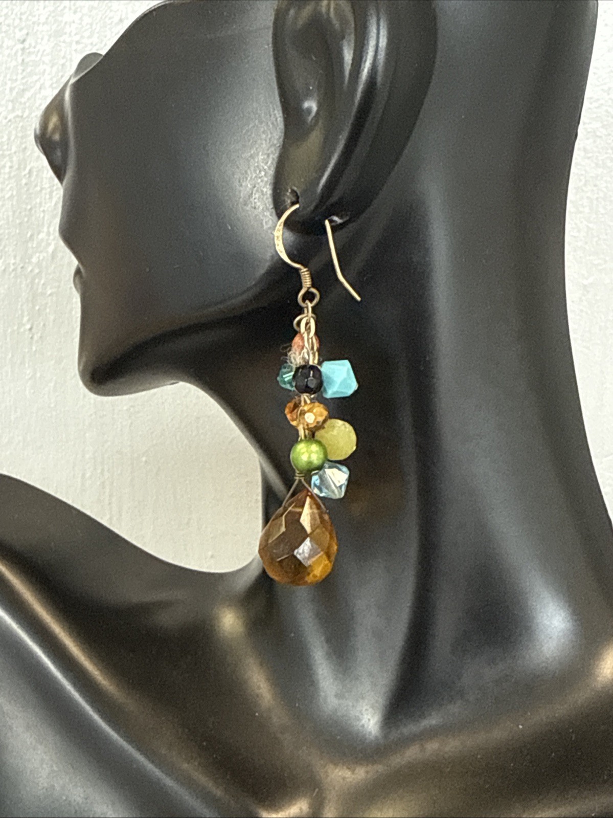 ❤️ Artisian Sterling Silver Gemstone Dangle Necklace 22″ & Earrings (2480)