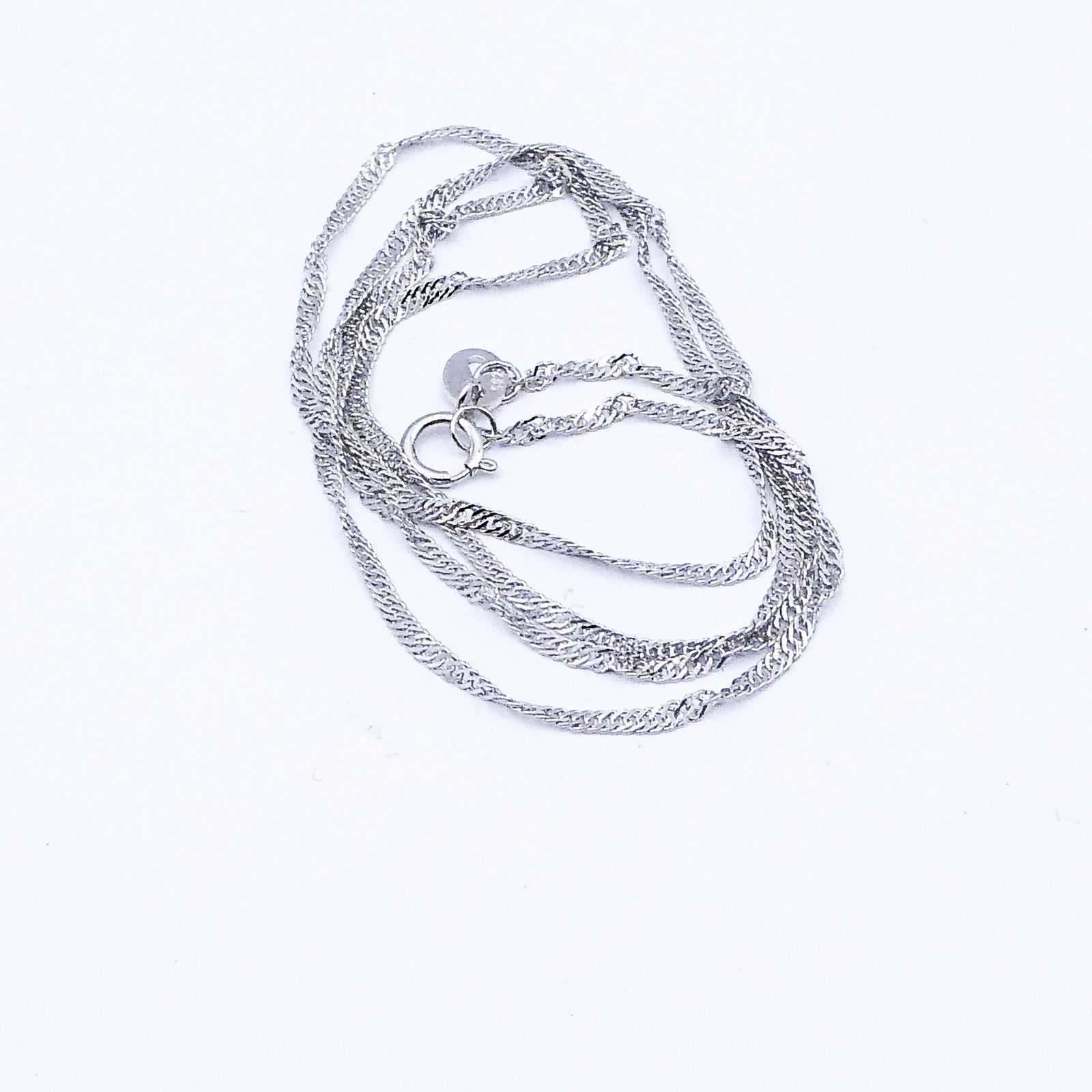 New Sterling Silver Chain Necklace 1.5mm Winding Singapore Mens Womens