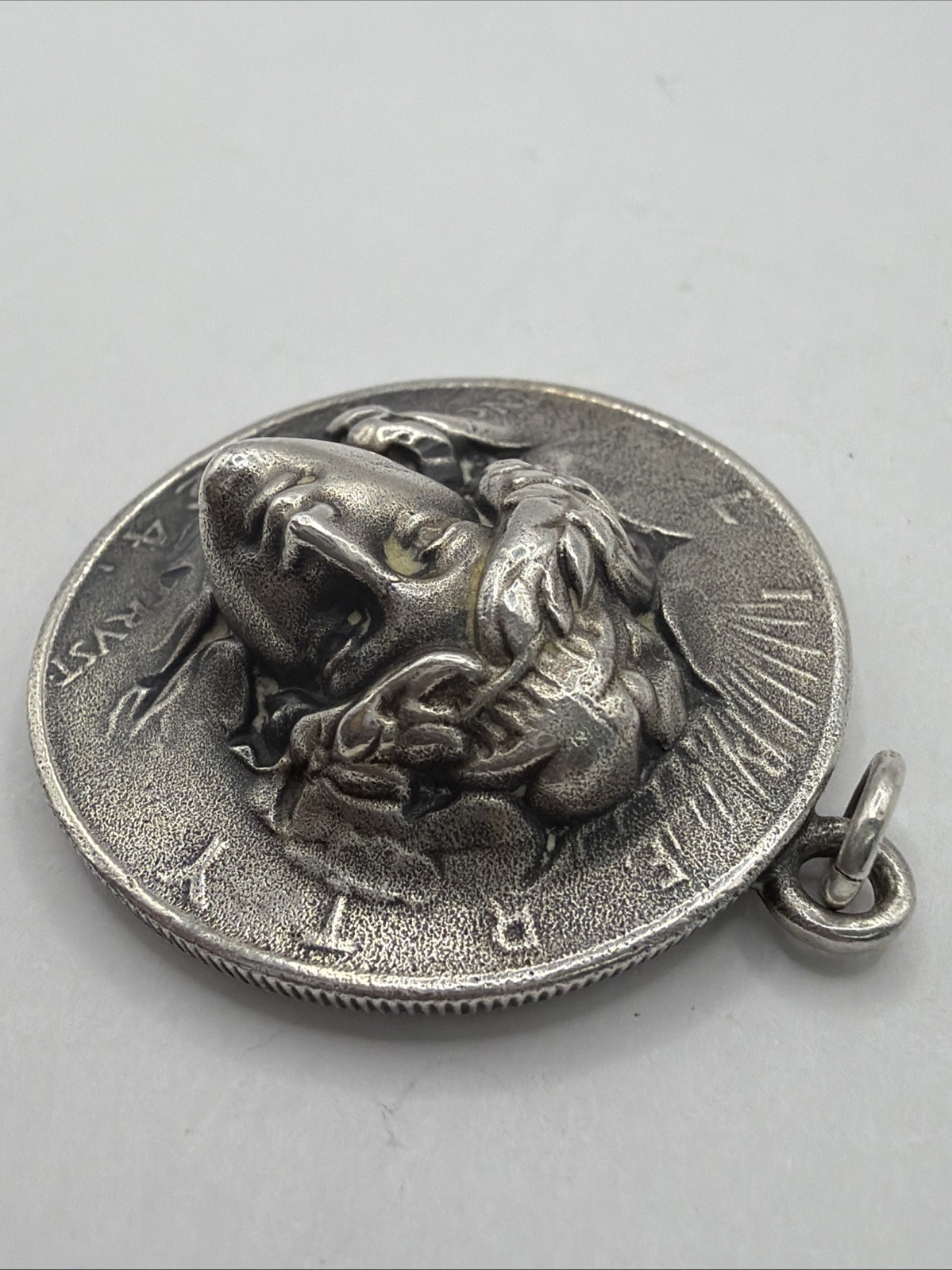 Retired James Avery Sterling Silver Lady Liberty Pop Out Peace $ Pendant 23.5g