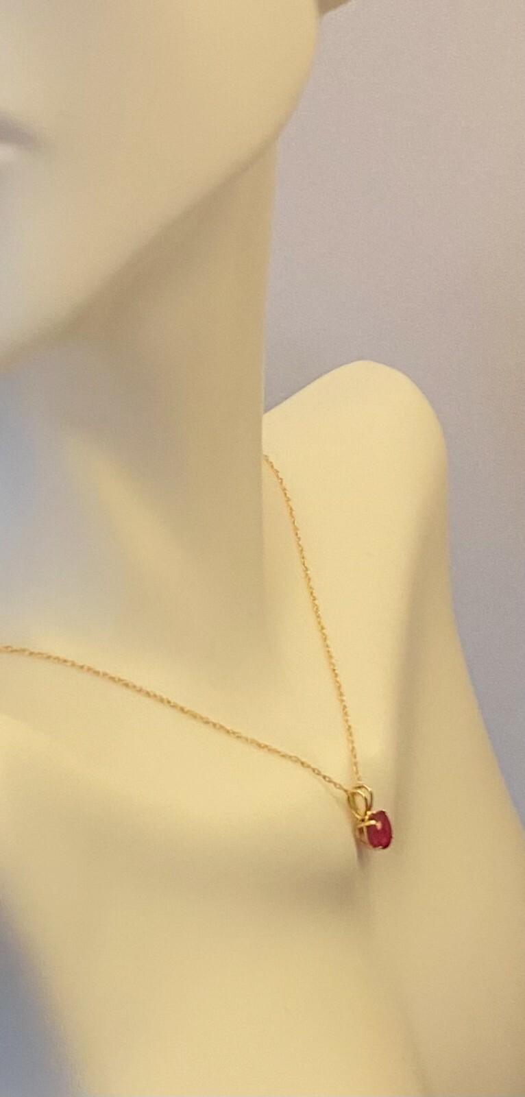 14K Genuine 4mm Round Ruby Pendant (Available with or without chain)