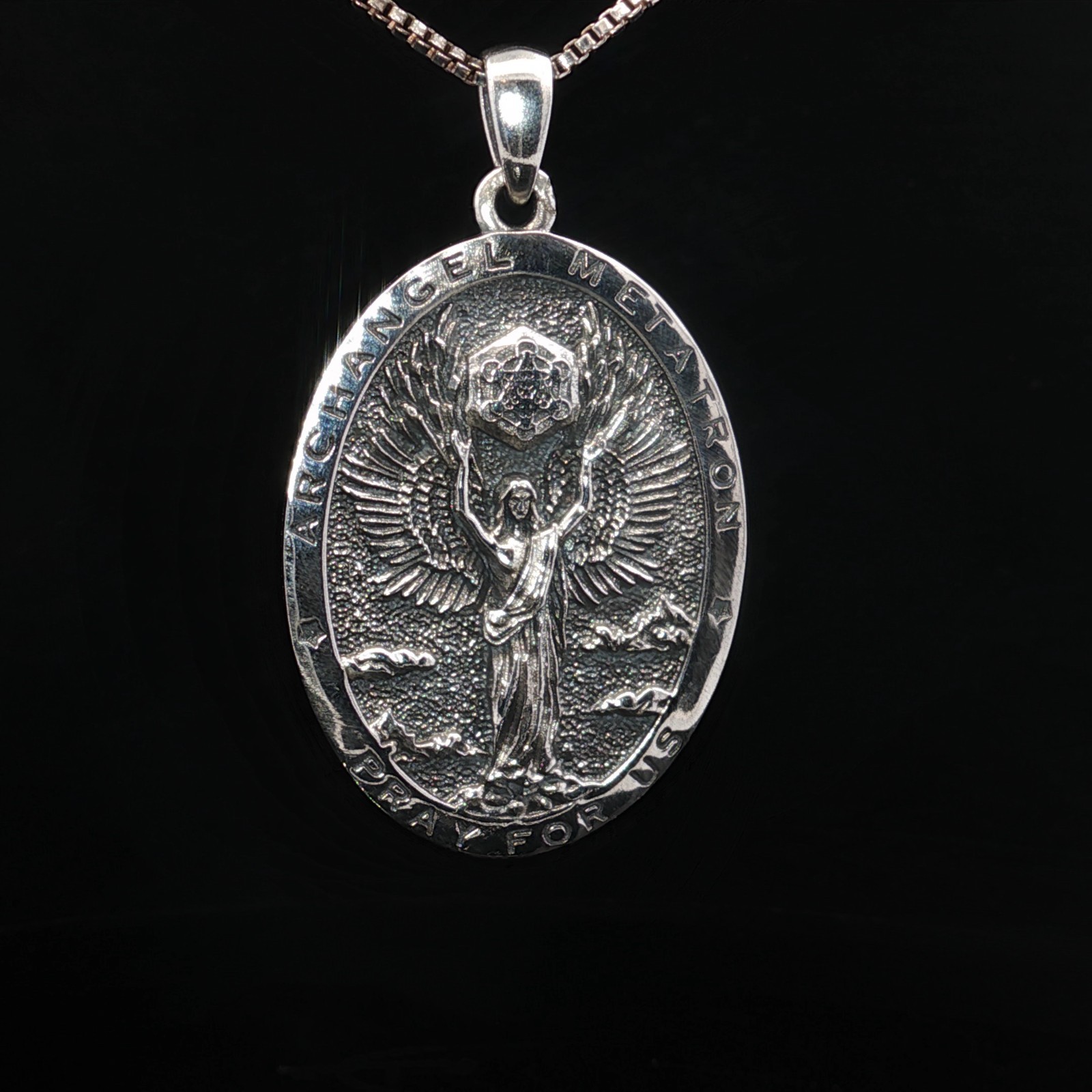 Sterling Silver Archangel Metatron Pendant Necklace