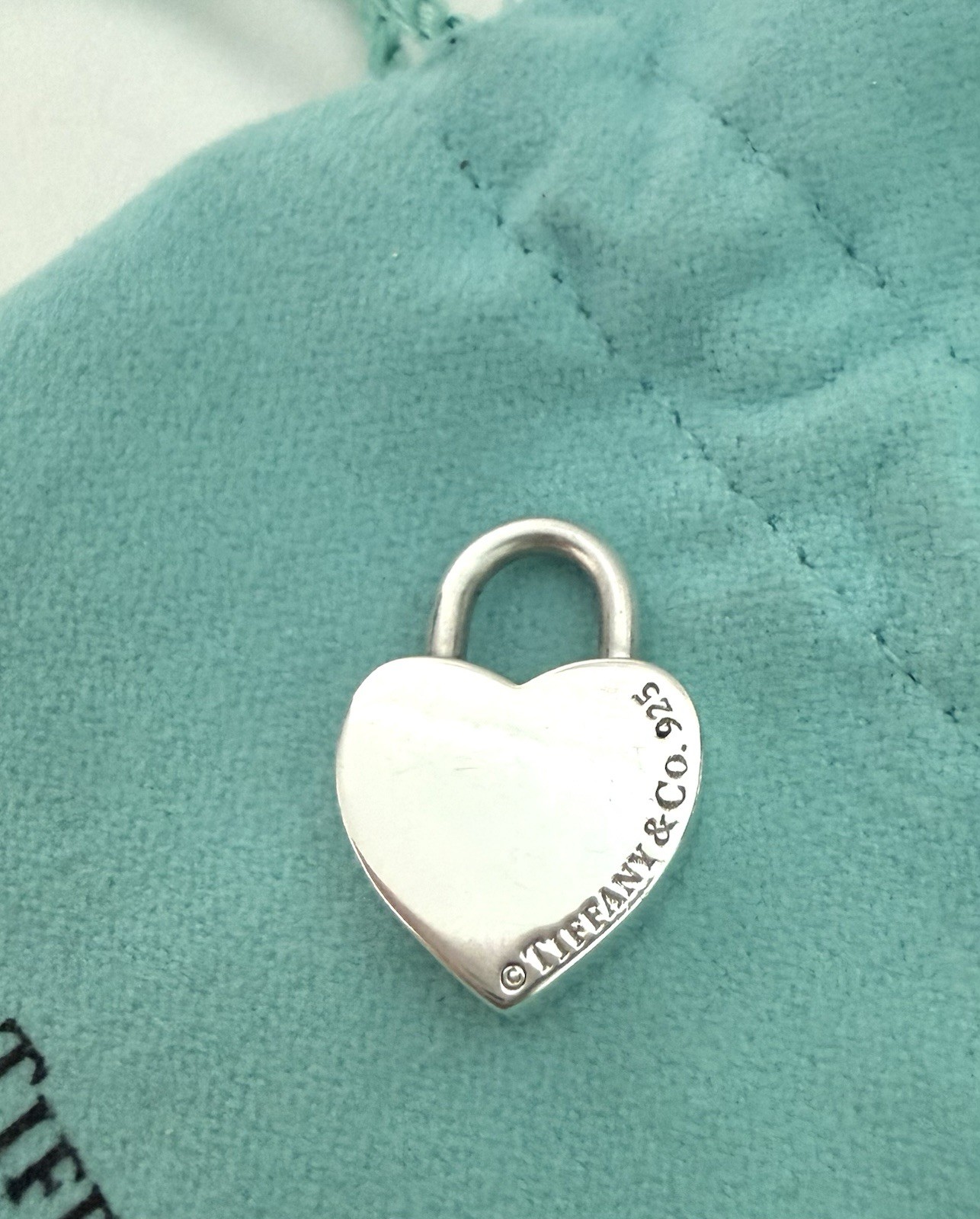 Tiffany & Co Heart Padlock Pendant 925 Sterling Silver