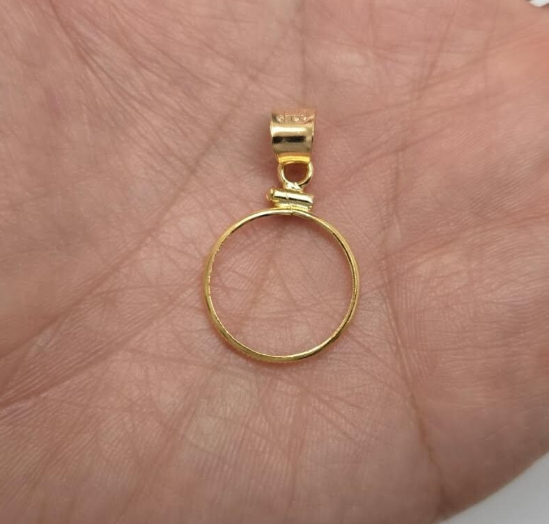 Sterling Silver & Gold Filled Dime Bezel 18 mm Screw Top Coin Edge 10 Cent Coin