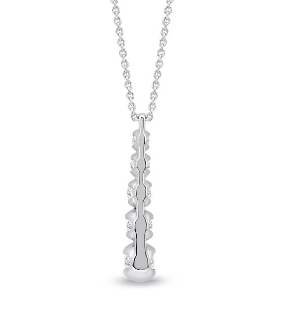 1/2 Ct Certified Lab-Grown Diamond Graduated Linear Drop Pendant Sterling Silver