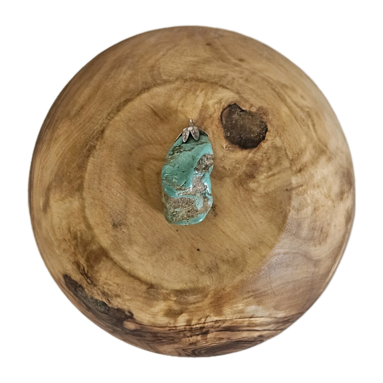 VTG Rough Green Turquoise Stone 1 3/8 x 5/8″ Pendant Southwestern Ethnic Jewelry